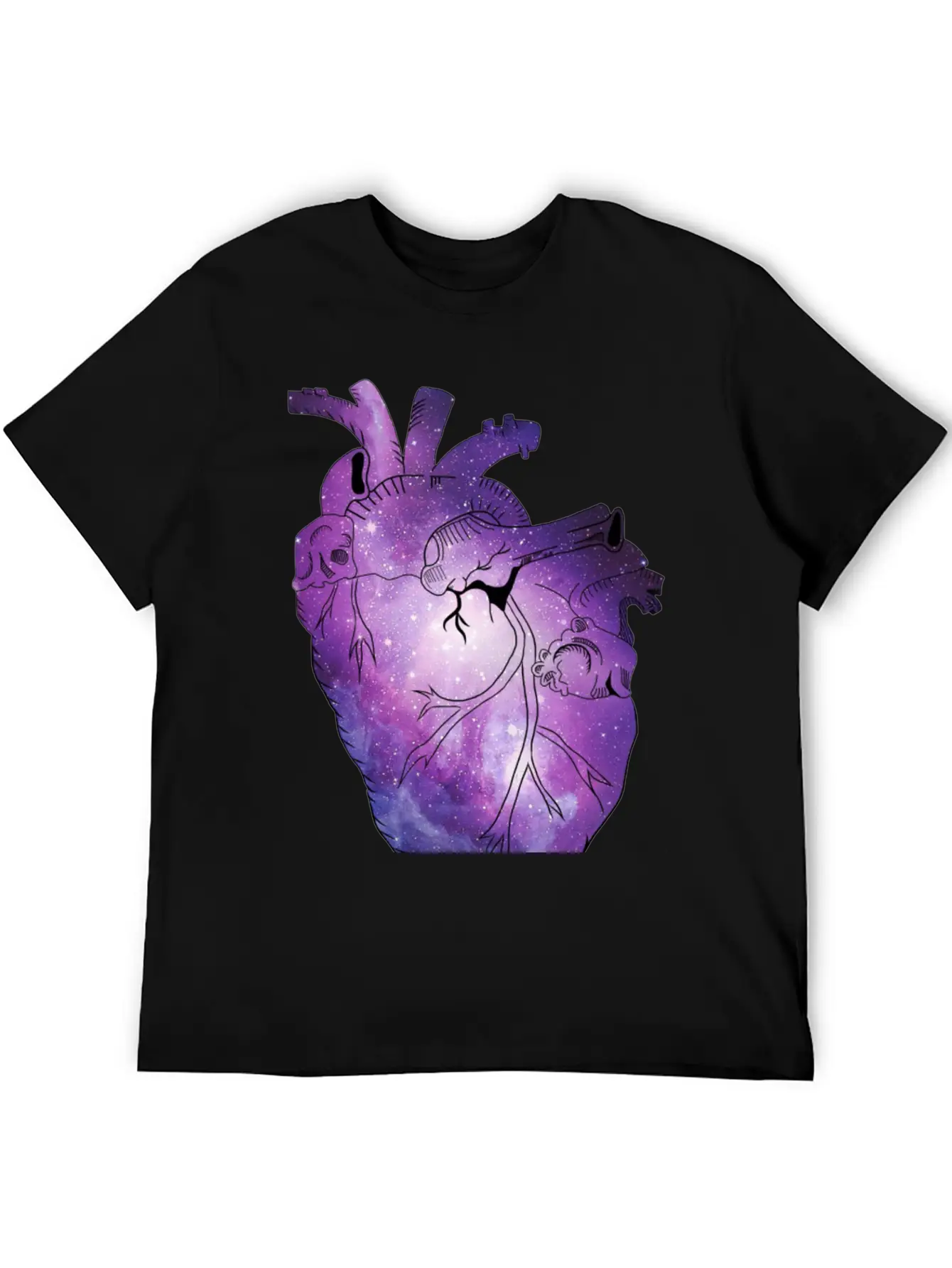Galaxy Beating Heart Casual Graphic T-Shirt – Simple And Comfortable Daily Wear