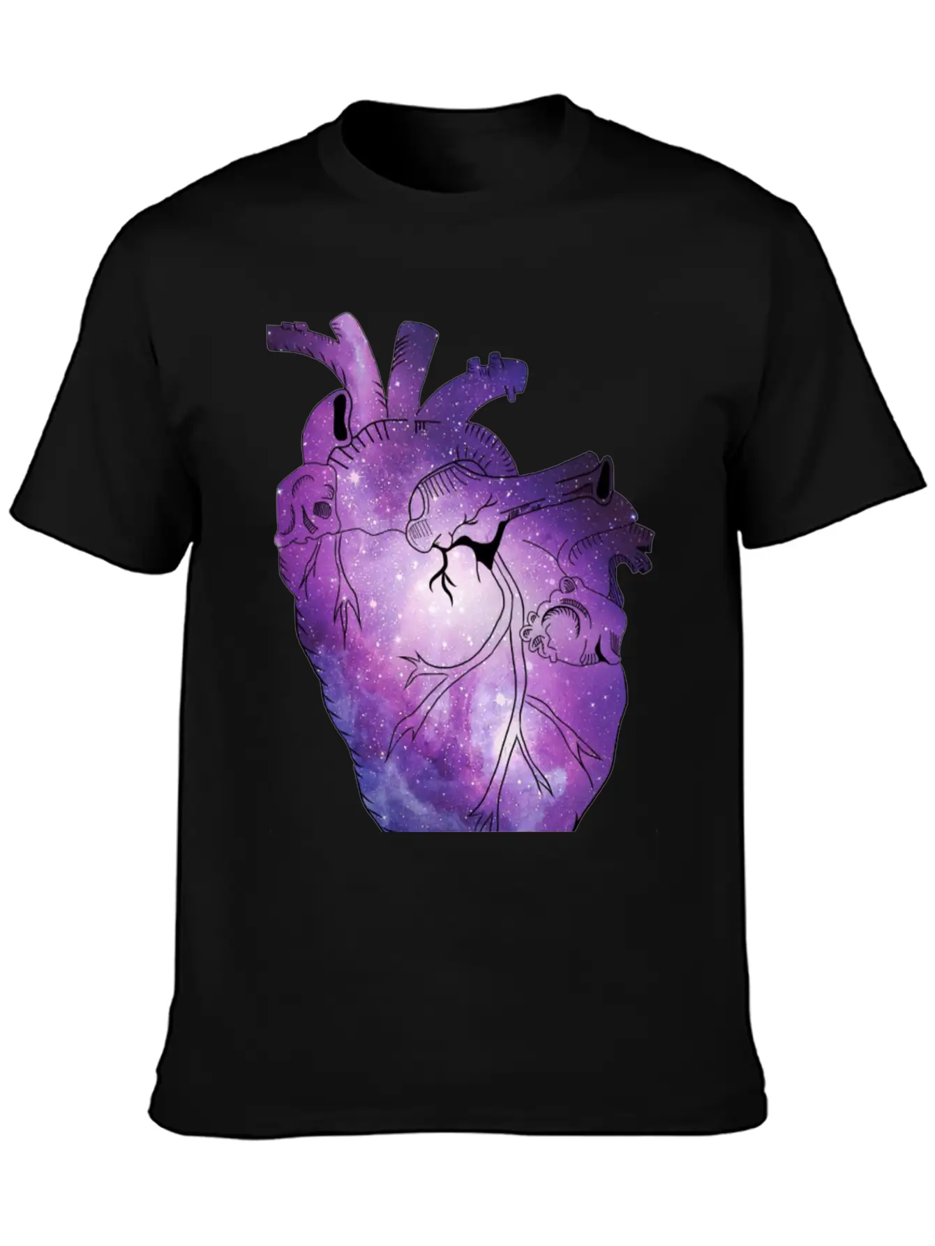 Galaxy Beating Heart Casual Graphic T-Shirt – Simple And Comfortable Daily Wear