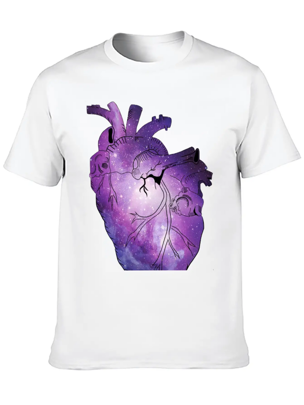 Galaxy Beating Heart Casual Graphic T-Shirt – Simple And Comfortable Daily Wear