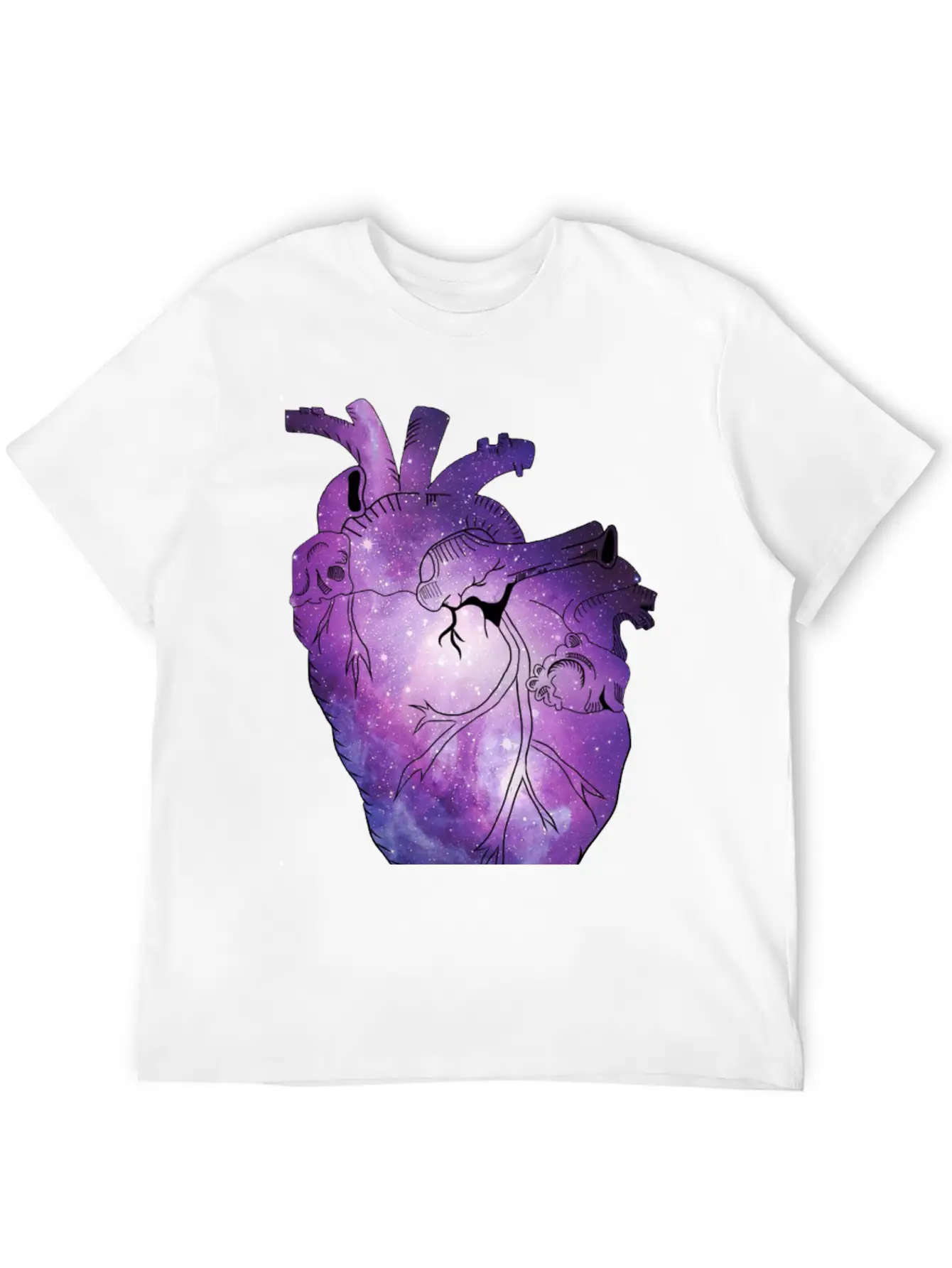 Galaxy Beating Heart Casual Graphic T-Shirt – Simple And Comfortable Daily Wear