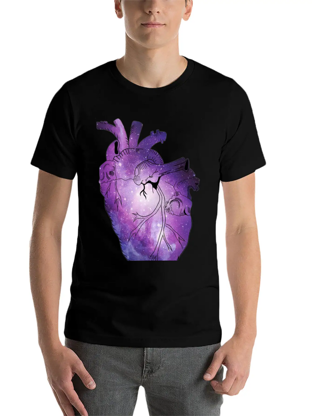 Galaxy Beating Heart Casual Graphic T-Shirt – Simple And Comfortable Daily Wear