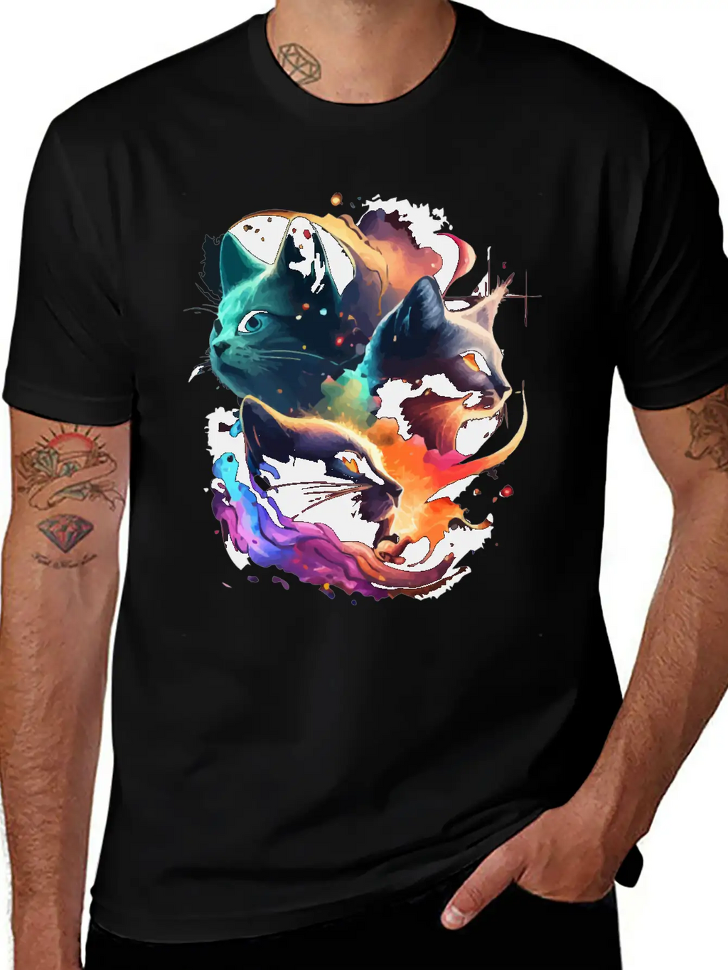 Galaxy Cat Unisex Casual T-Shirt – Clean Design For Daily Comfort