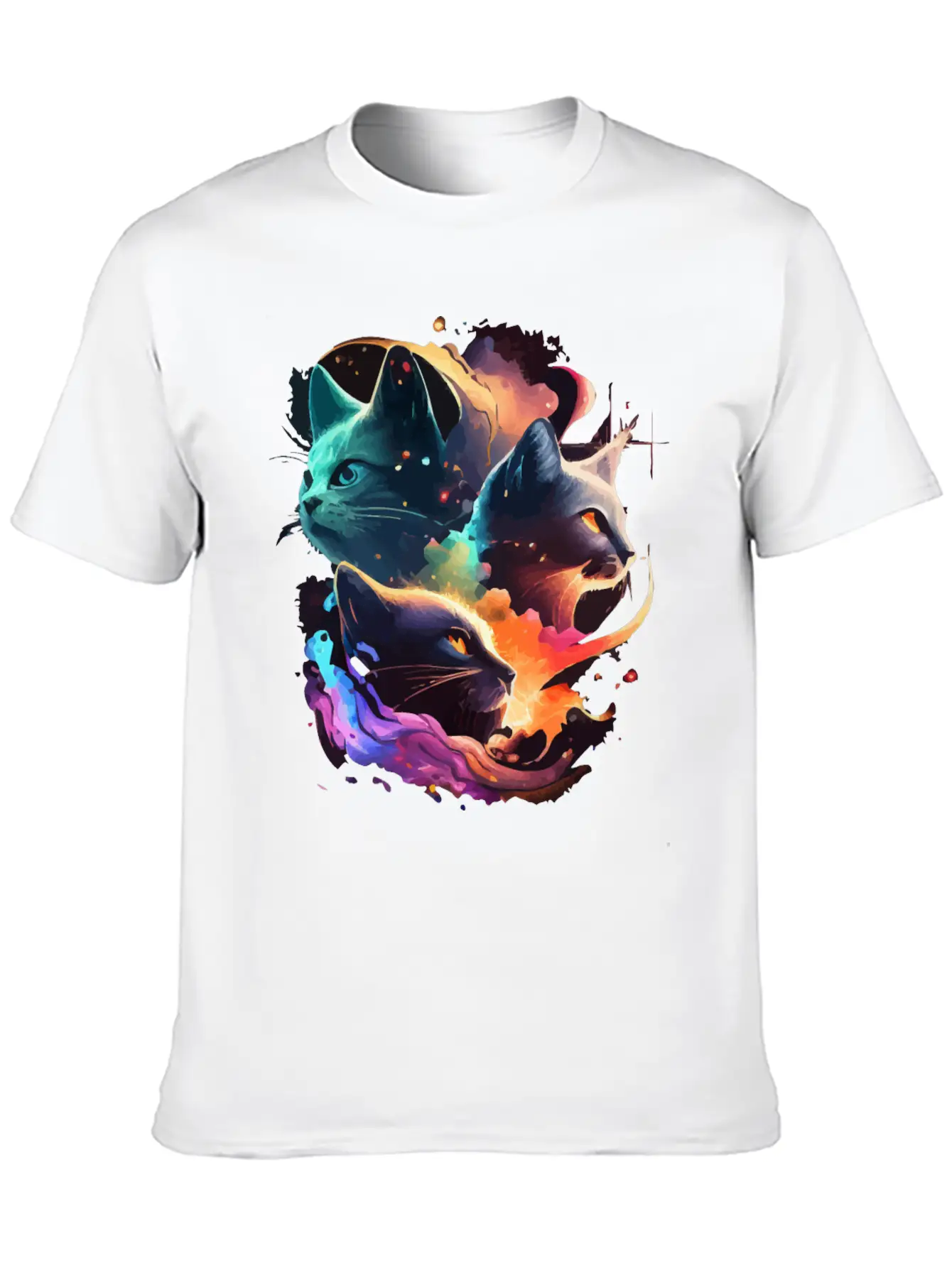 Galaxy Cat Unisex Casual T-Shirt – Clean Design For Daily Comfort