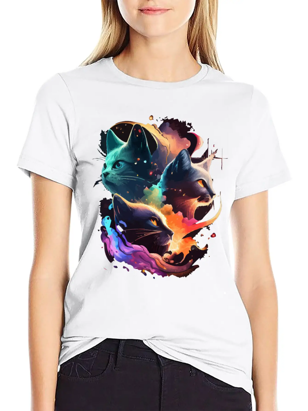 Galaxy Cat Unisex Casual T-Shirt – Clean Design For Daily Comfort