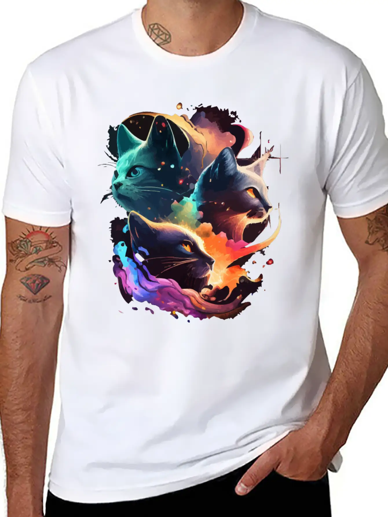 Galaxy Cat Unisex Casual T-Shirt – Clean Design For Daily Comfort