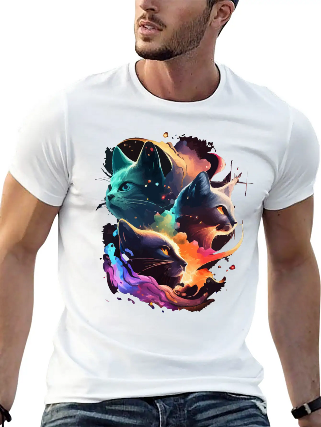 Galaxy Cat Unisex Casual T-Shirt – Clean Design For Daily Comfort