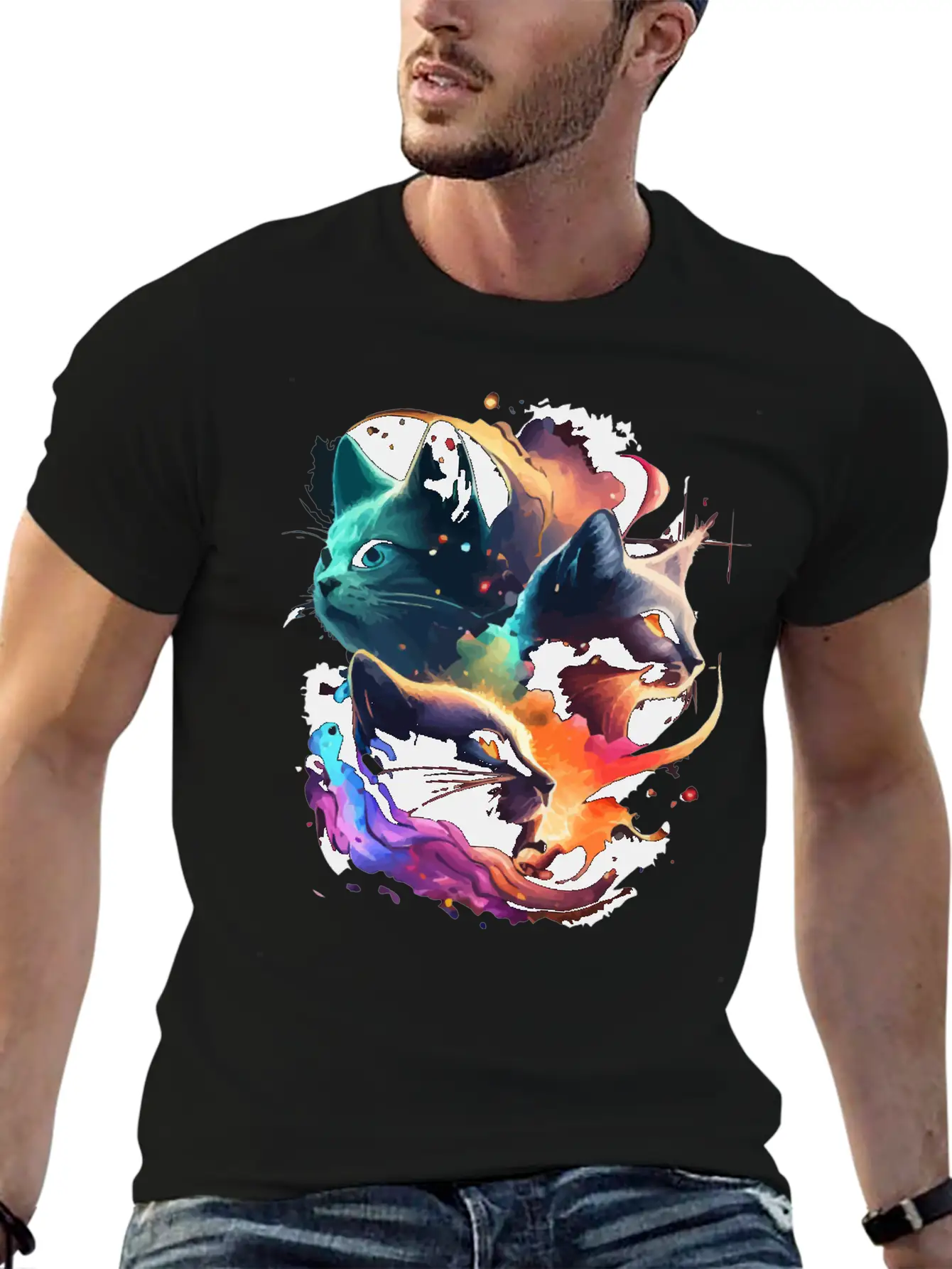 Galaxy Cat Unisex Casual T-Shirt – Clean Design For Daily Comfort