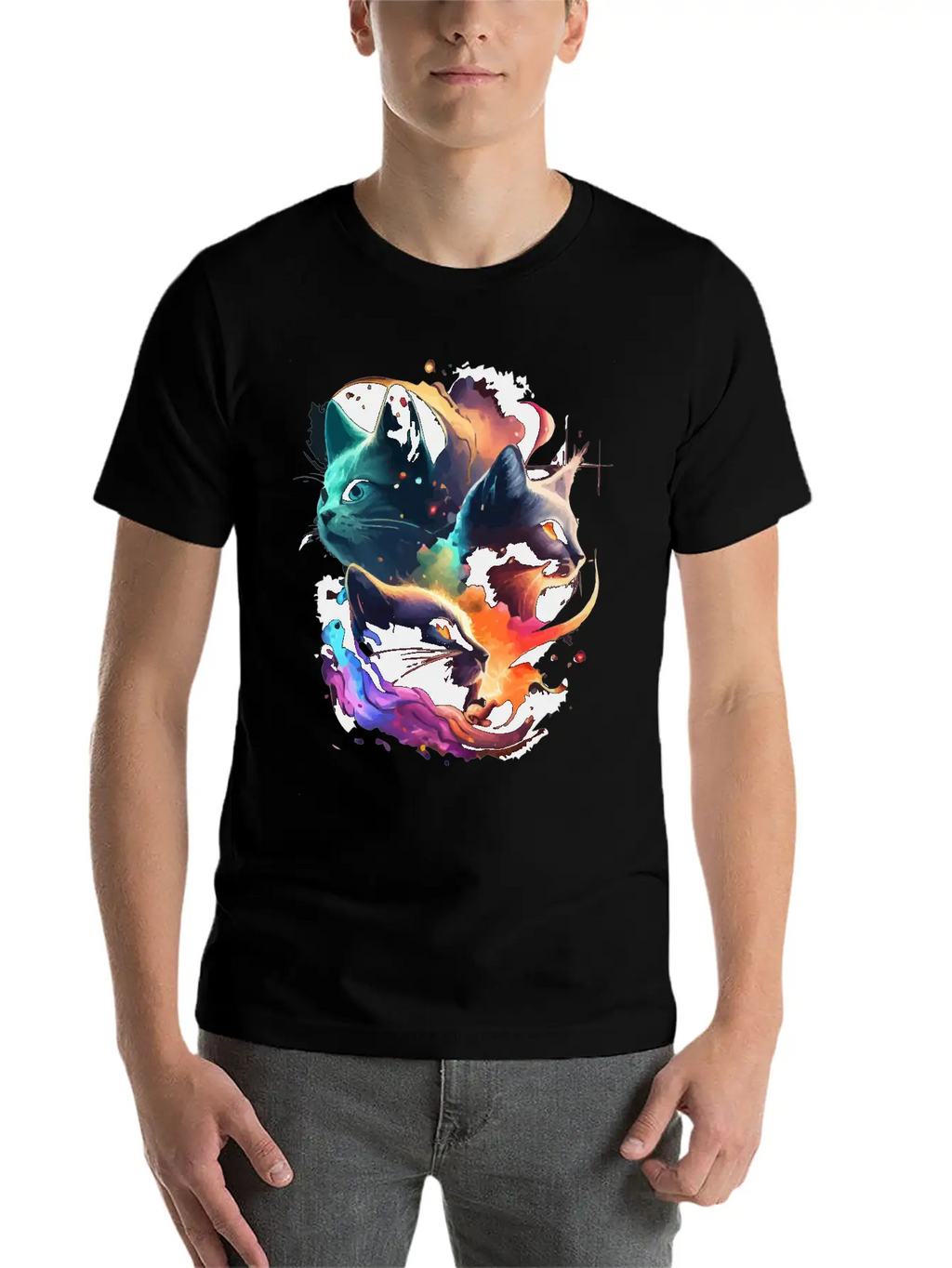 Galaxy Cat Unisex Casual T-Shirt – Clean Design For Daily Comfort