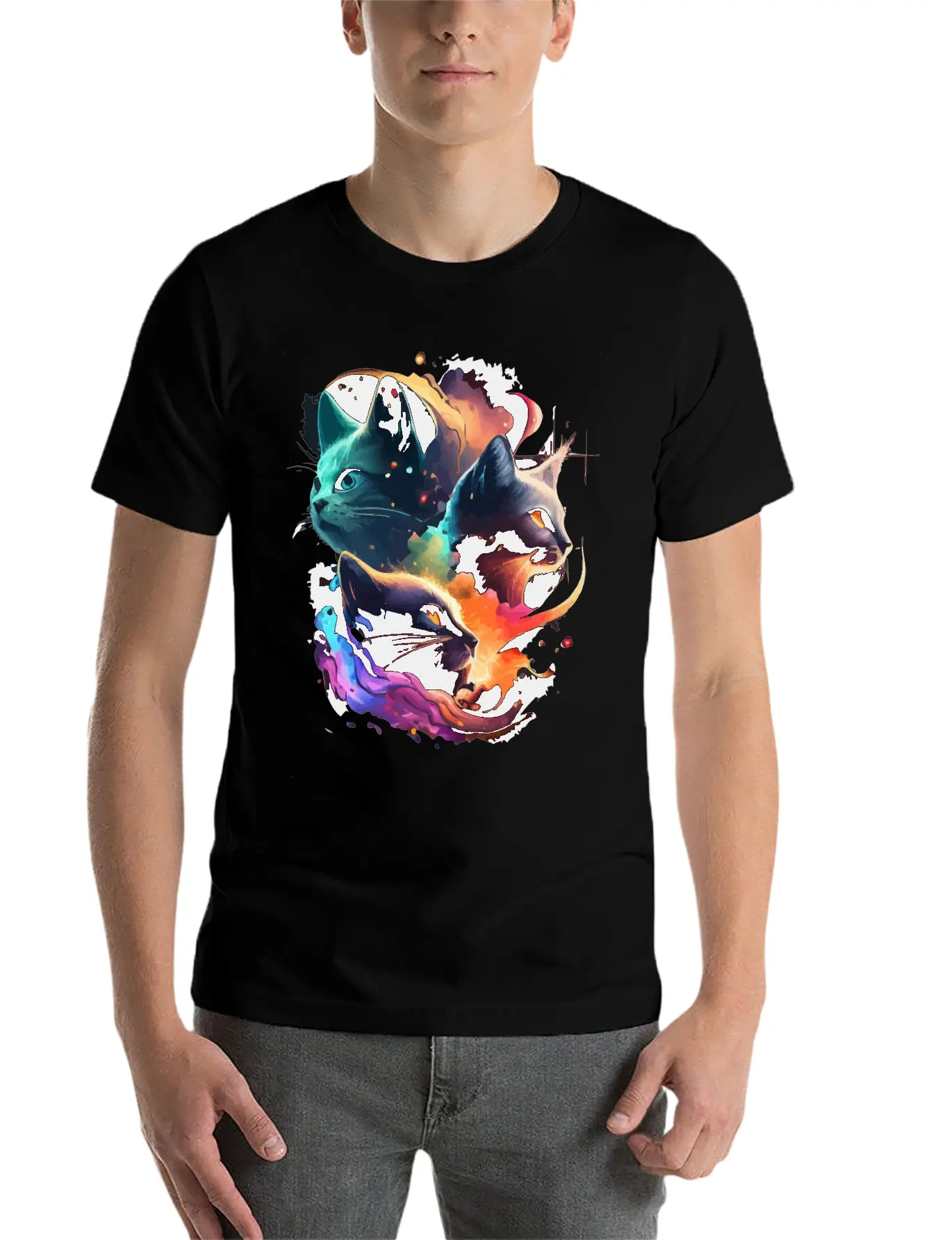 Galaxy Cat Unisex Casual T-Shirt – Clean Design For Daily Comfort