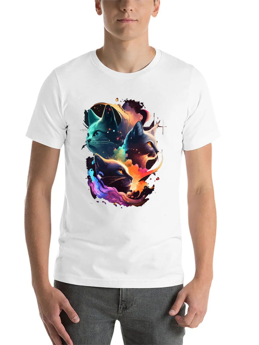 Galaxy Cat Unisex Casual T-Shirt – Clean Design For Daily Comfort