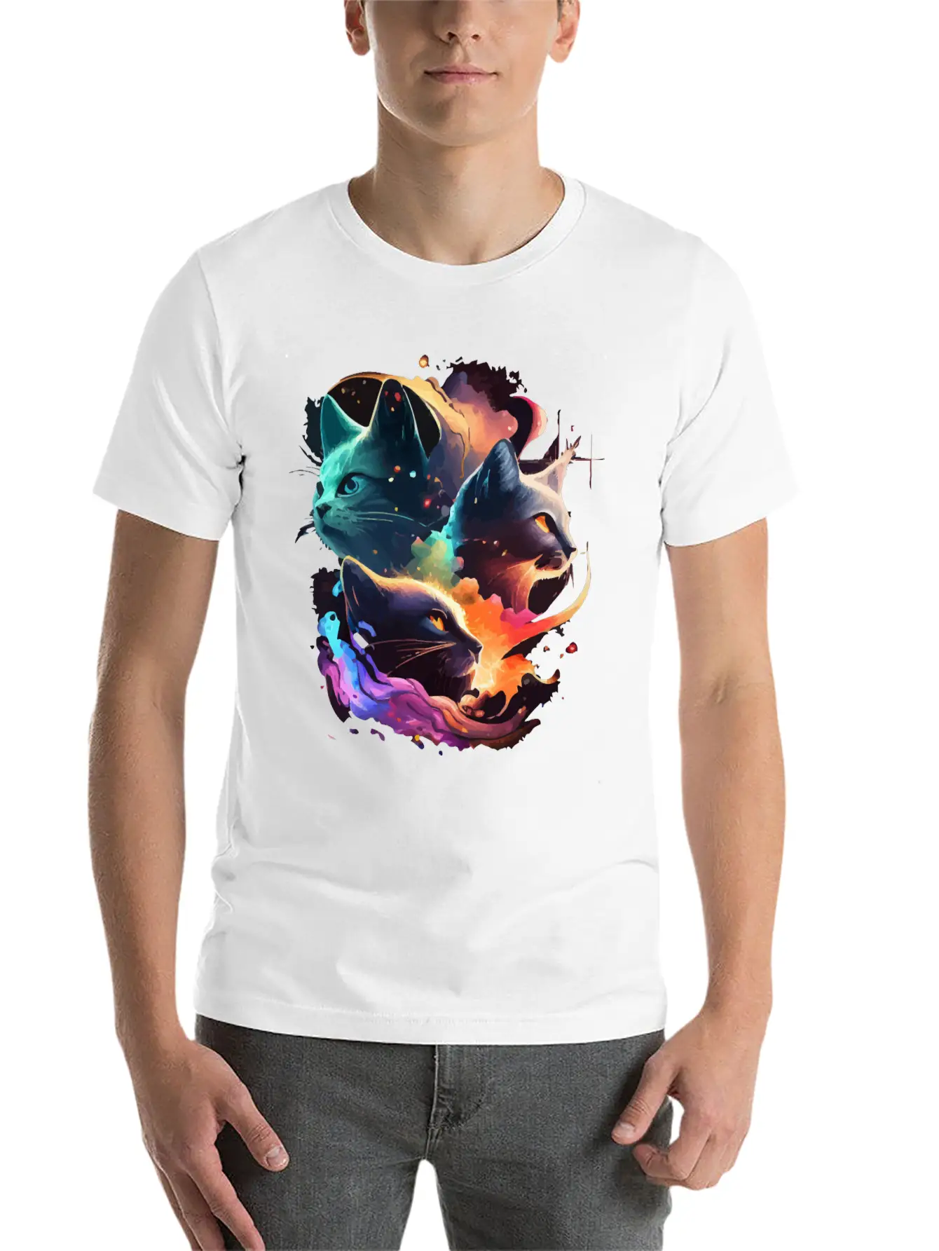 Galaxy Cat Unisex Casual T-Shirt – Clean Design For Daily Comfort