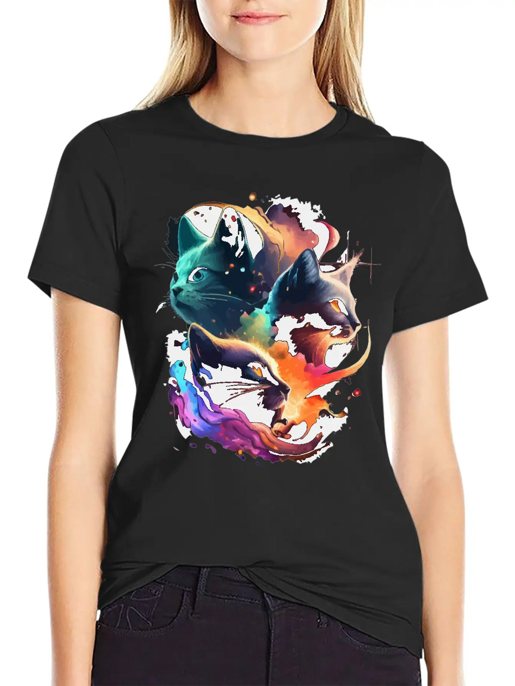 Galaxy Cat Unisex Casual T-Shirt – Clean Design For Daily Comfort