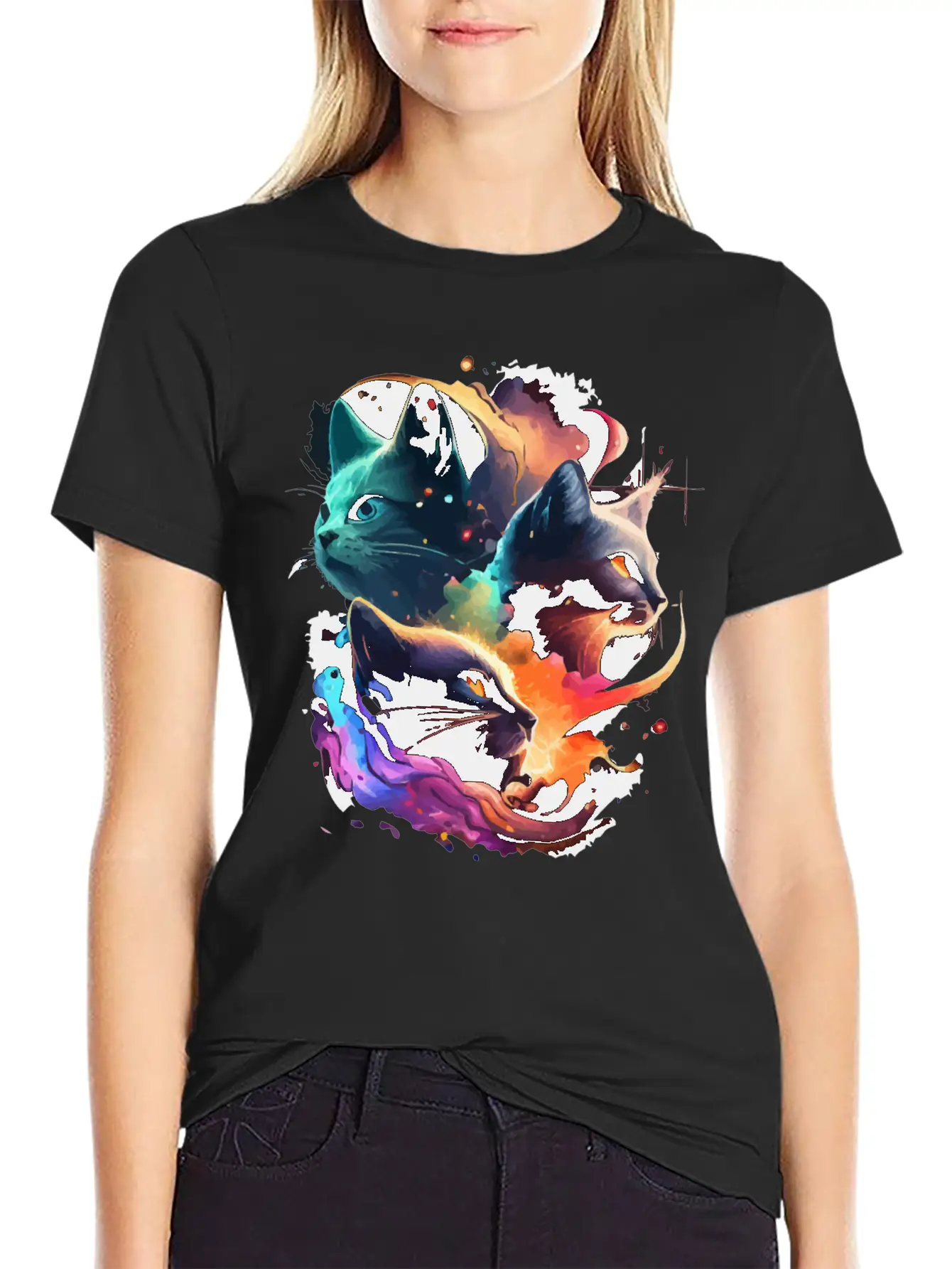 Galaxy Cat Unisex Casual T-Shirt – Clean Design For Daily Comfort