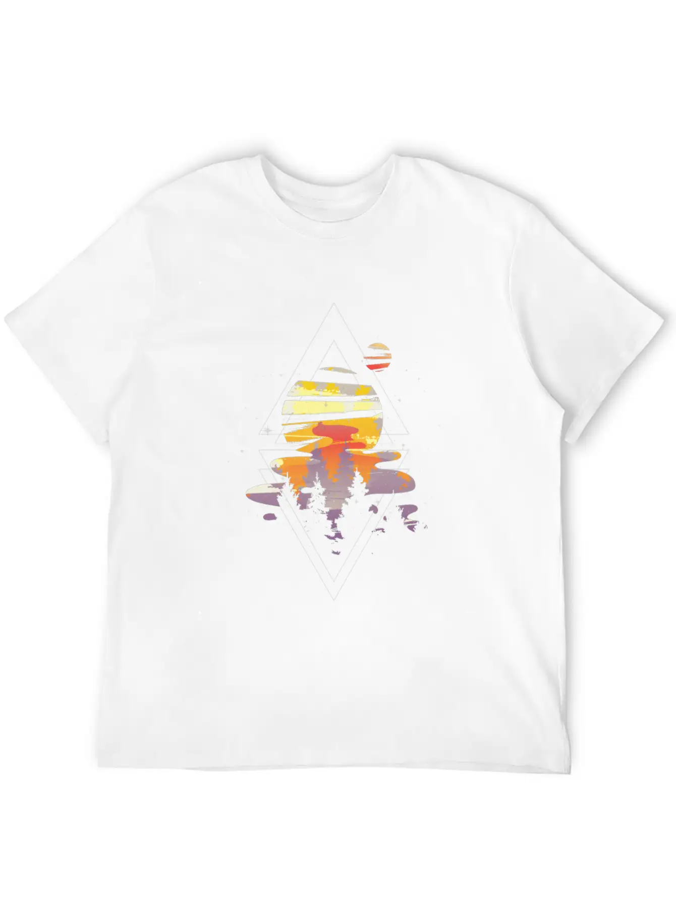 Galaxy Watercolor Forest Tshirt Unisex Short Sleeve Soft Cotton T-Shirt – Casual Everyday Wear
