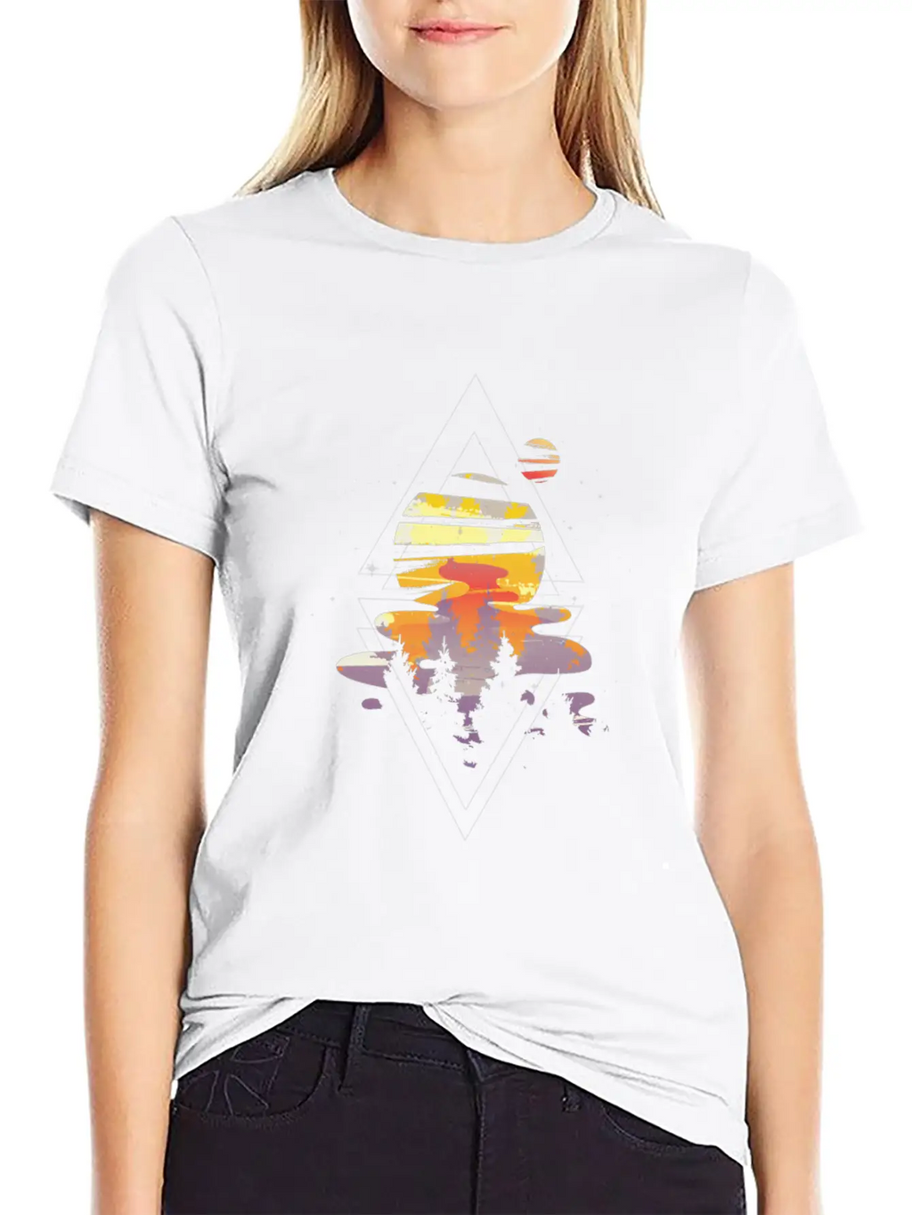 Galaxy Watercolor Forest Tshirt Unisex Short Sleeve Soft Cotton T-Shirt – Casual Everyday Wear