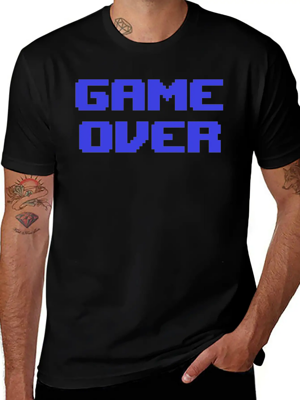 Game Over 8bit Retrogaming Pixelated Pixel Art Say Casual Graphic T-Shirt – Simple And Comfortable Daily Wear