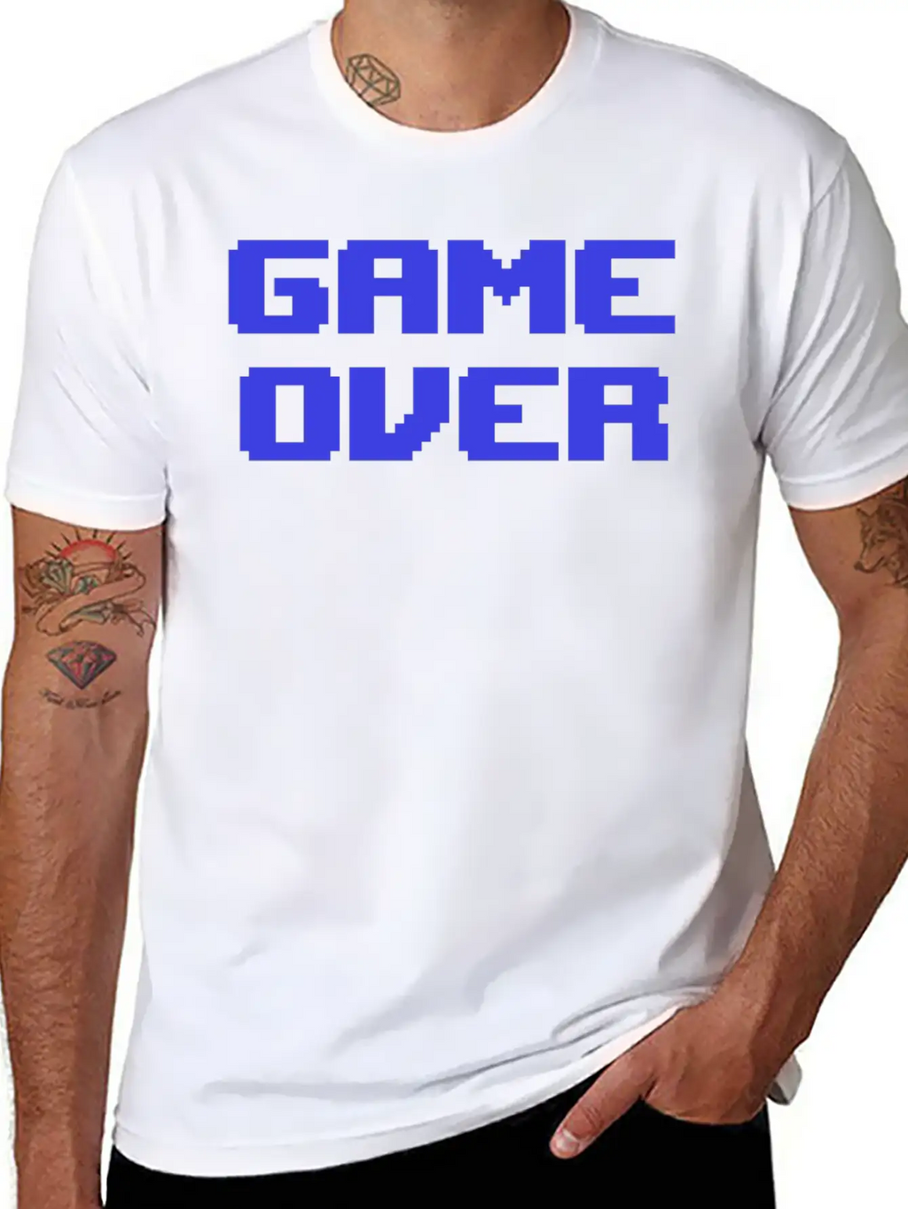 Game Over 8bit Retrogaming Pixelated Pixel Art Say Casual Graphic T-Shirt – Simple And Comfortable Daily Wear