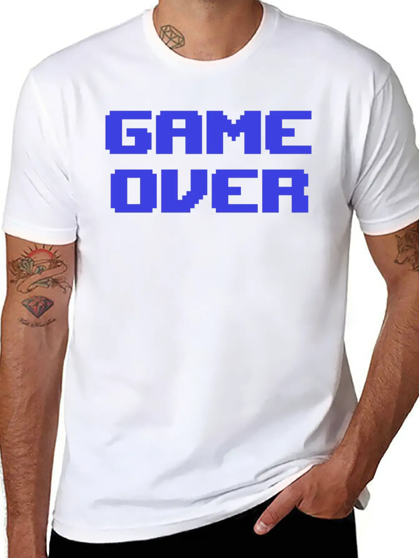 Game Over 8bit Retrogaming Pixelated Pixel Art Say Casual Graphic T-Shirt – Simple And Comfortable Daily Wear