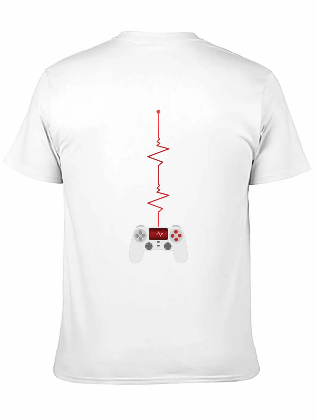 Gamer Heartbeat Controller Unisex Short Sleeve Soft Cotton T-Shirt – Casual Everyday Wear