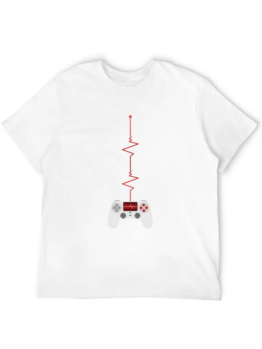 Gamer Heartbeat Controller Unisex Short Sleeve Soft Cotton T-Shirt – Casual Everyday Wear