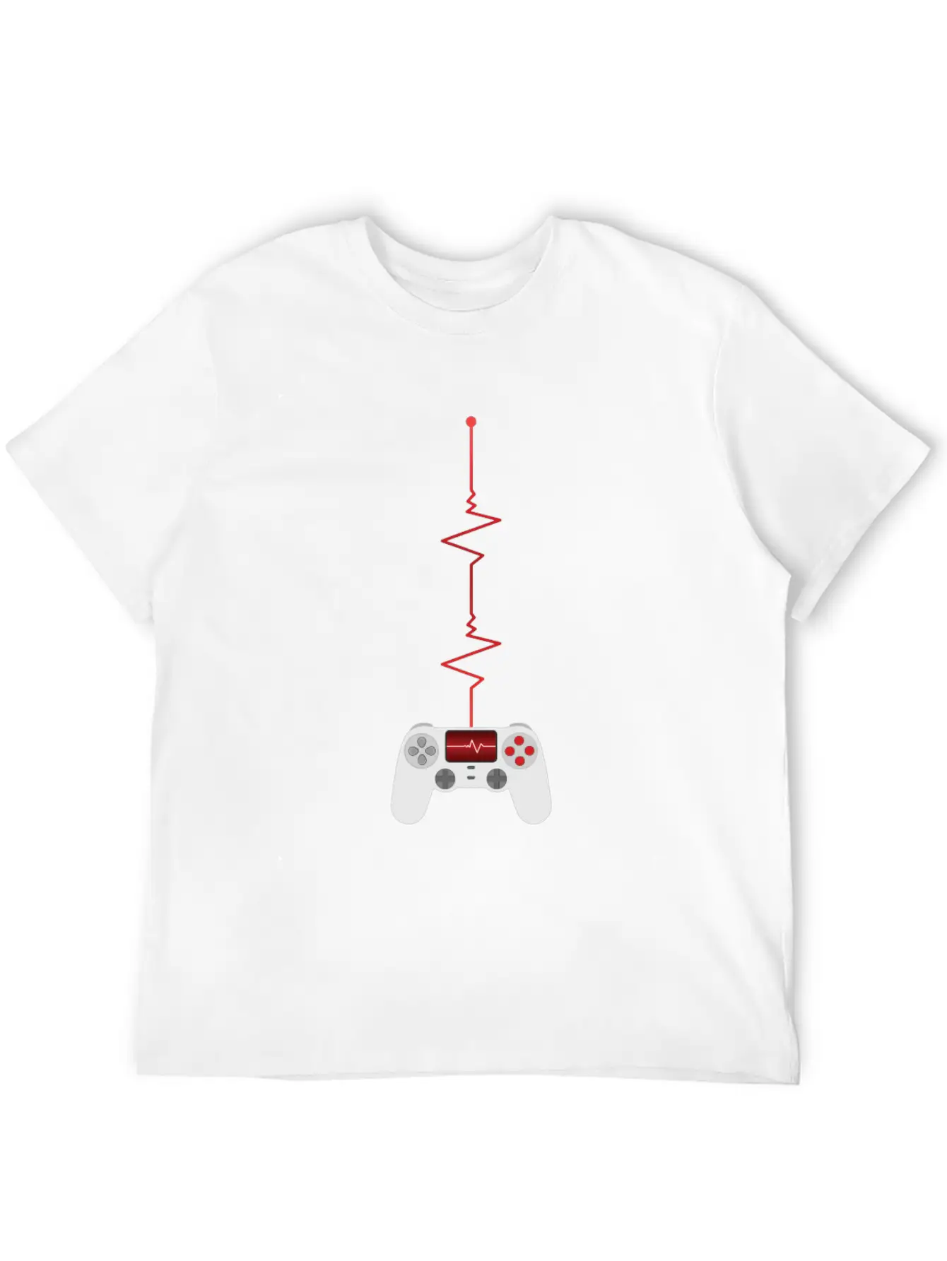 Gamer Heartbeat Controller Unisex Short Sleeve Soft Cotton T-Shirt – Casual Everyday Wear