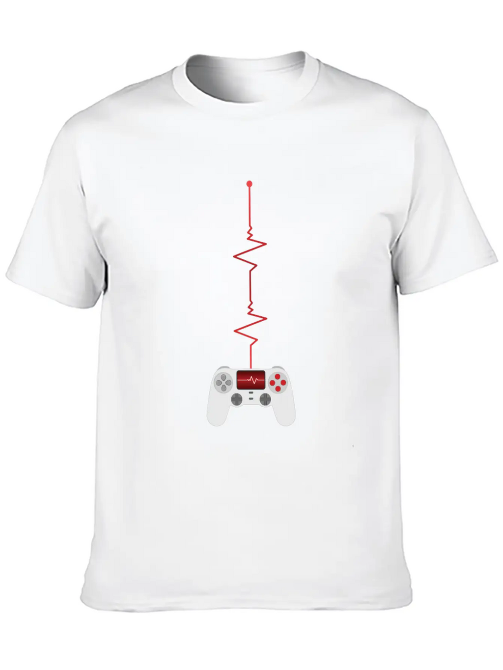 Gamer Heartbeat Controller Unisex Short Sleeve Soft Cotton T-Shirt – Casual Everyday Wear