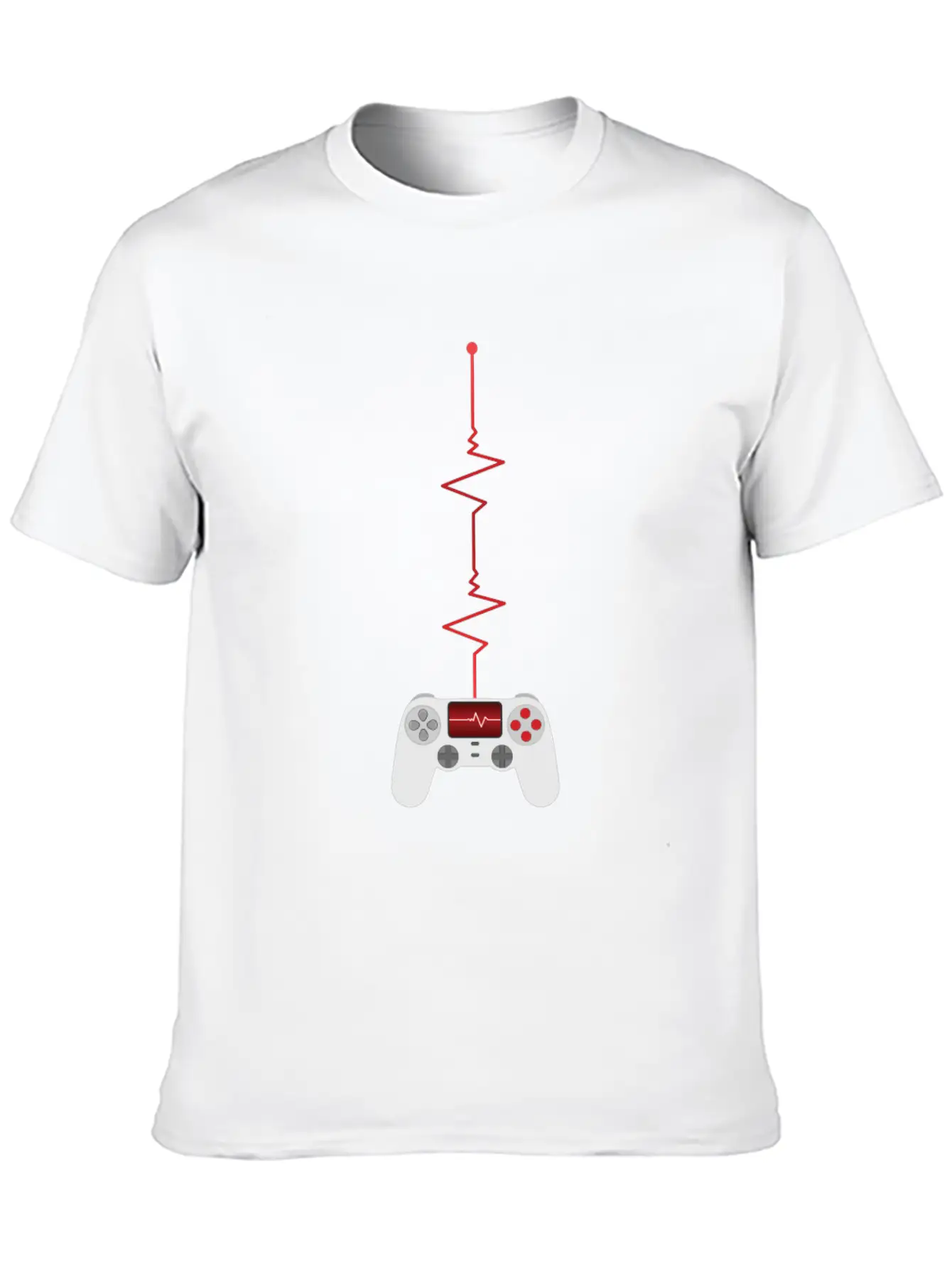 Gamer Heartbeat Controller Unisex Short Sleeve Soft Cotton T-Shirt – Casual Everyday Wear