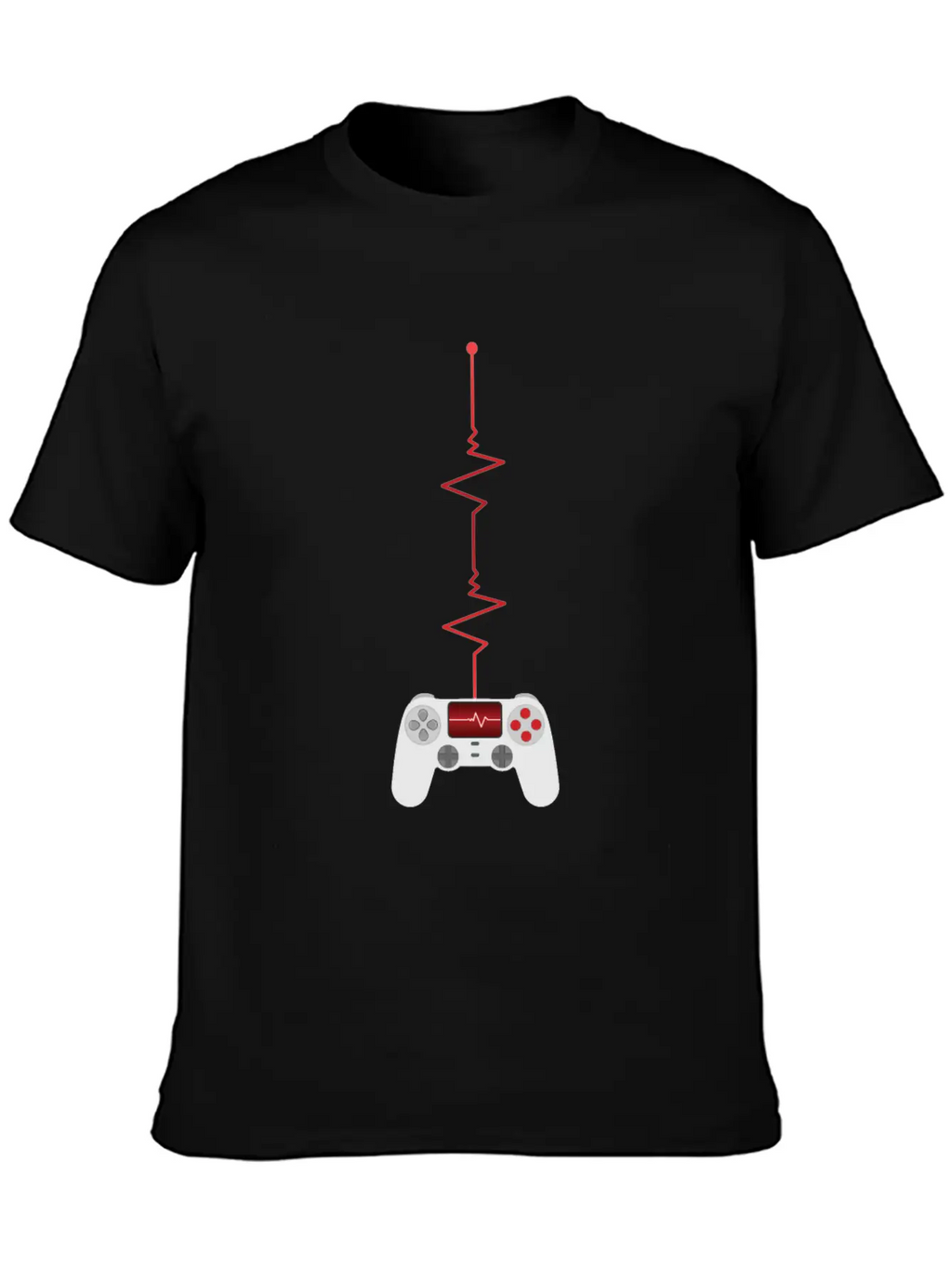 Gamer Heartbeat Controller Unisex Short Sleeve Soft Cotton T-Shirt – Casual Everyday Wear