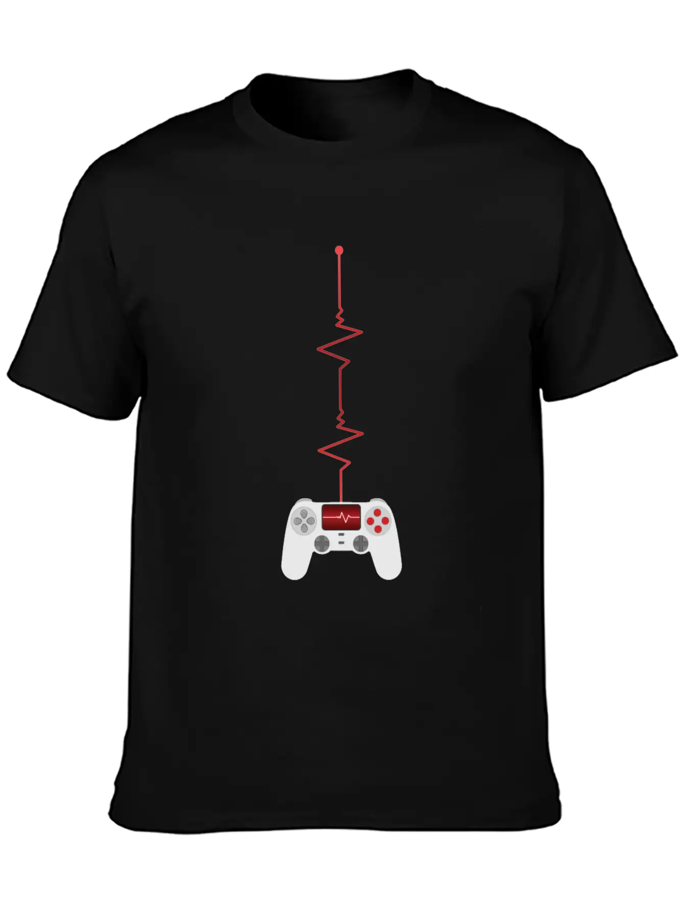 Gamer Heartbeat Controller Unisex Short Sleeve Soft Cotton T-Shirt – Casual Everyday Wear