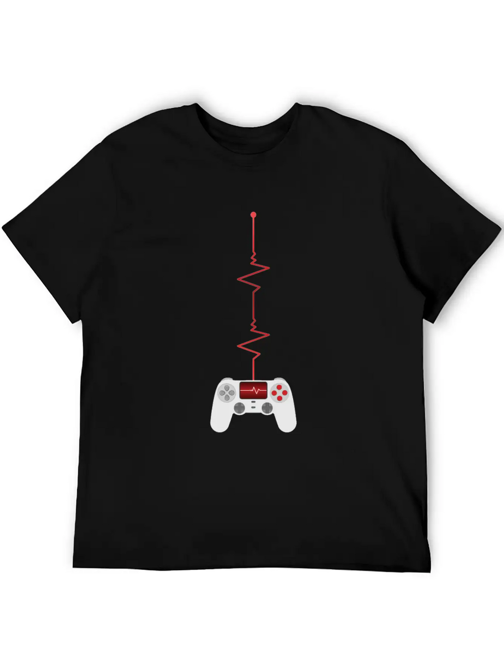 Gamer Heartbeat Controller Unisex Short Sleeve Soft Cotton T-Shirt – Casual Everyday Wear