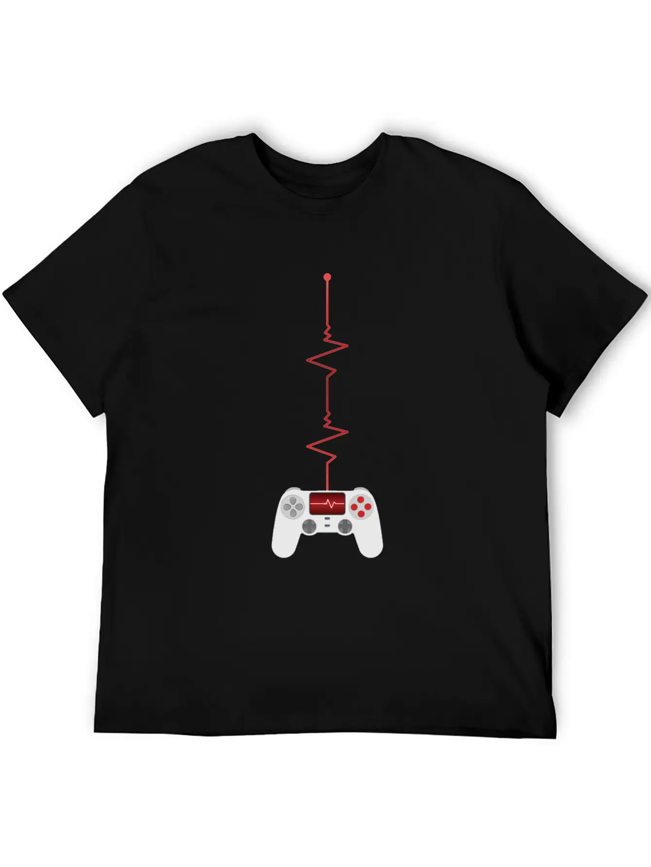 Gamer Heartbeat Controller Unisex Short Sleeve Soft Cotton T-Shirt – Casual Everyday Wear