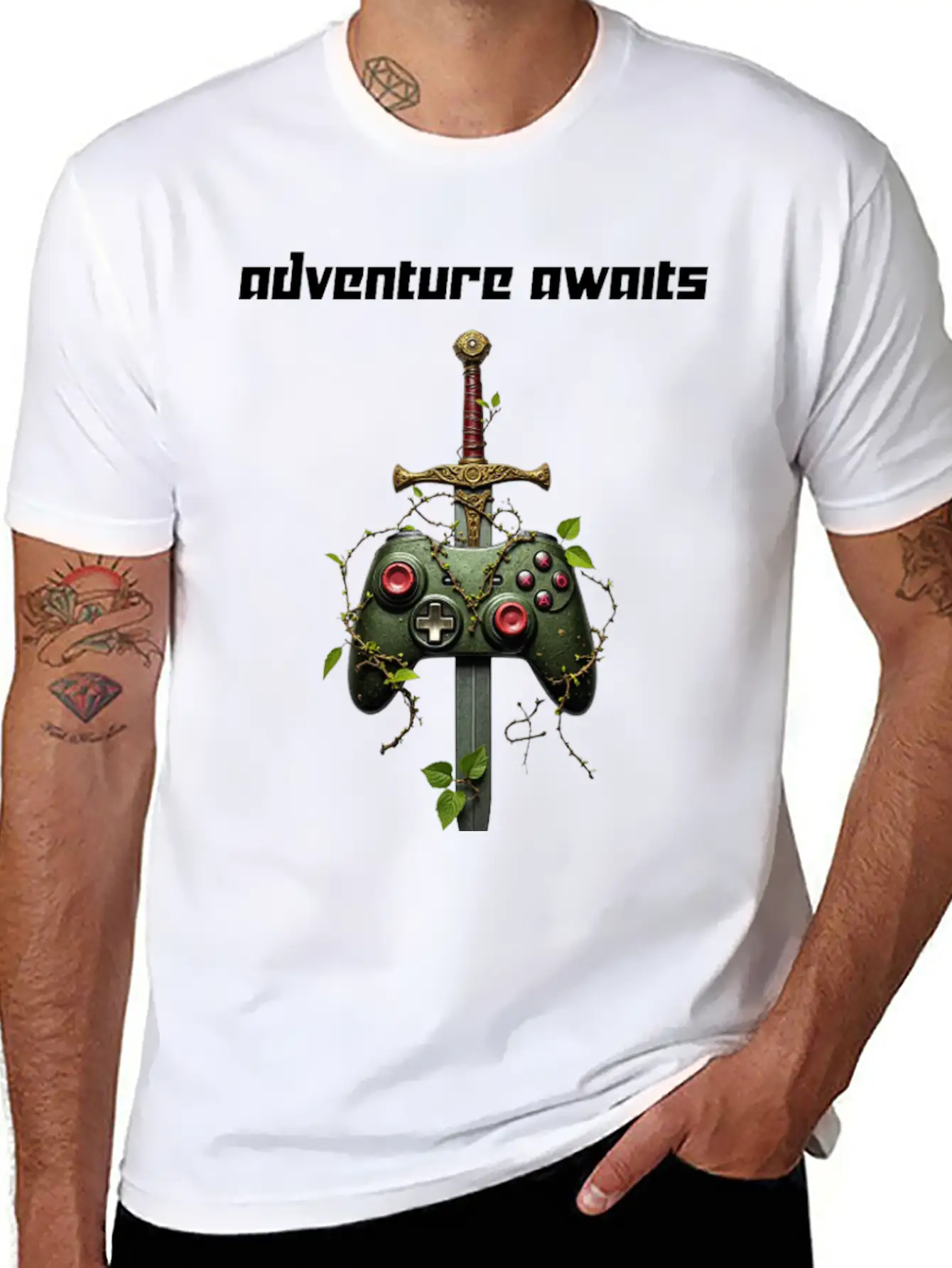 Gamer Knight Tee - Medieval Shield Re Gaming Shirt Breathable Soft Cotton T-Shirt – Timeless Casual Look