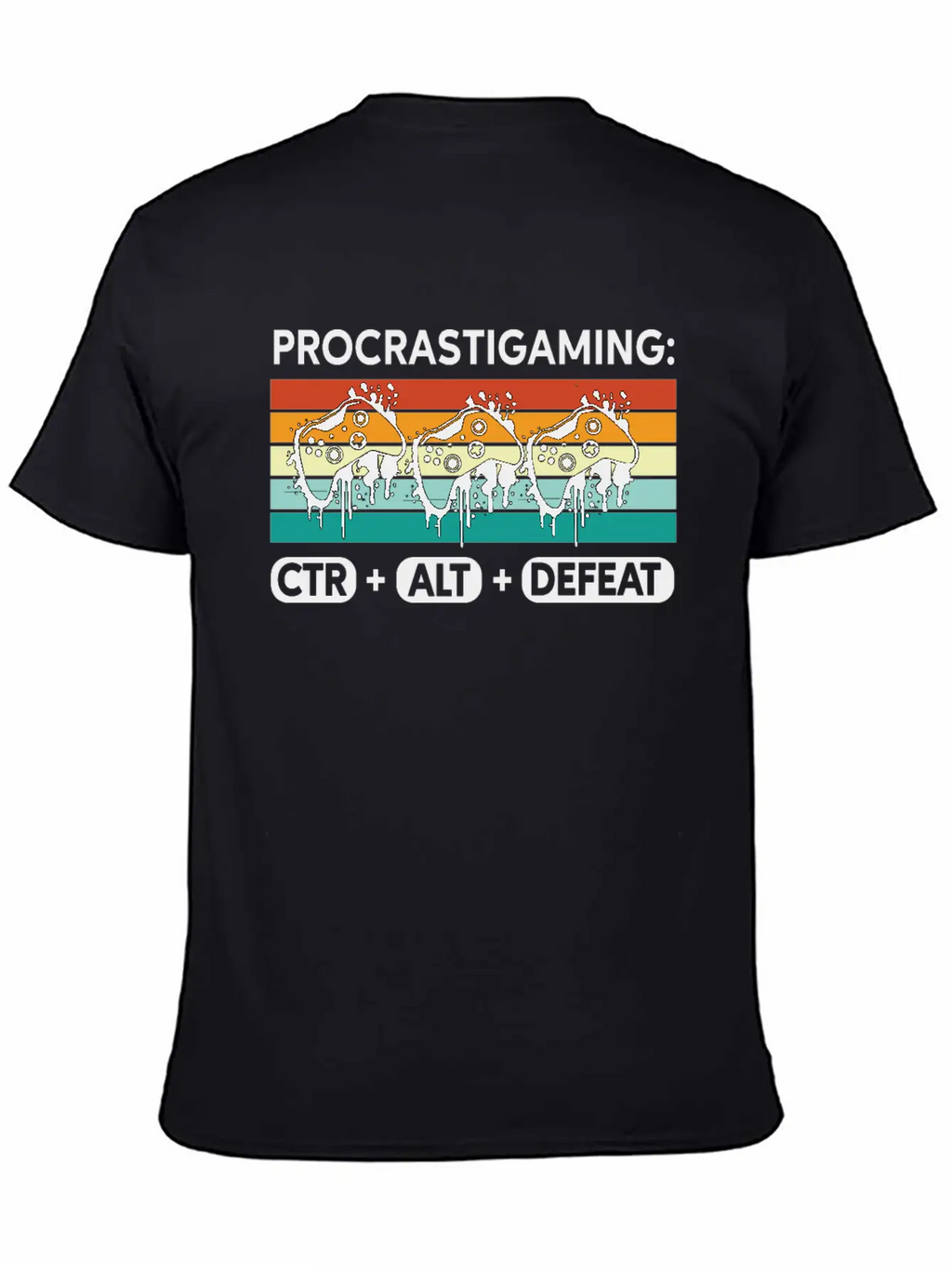 Gamer Procrastigaming CTR Alt Defeat Gaming Stylish Everyday T-Shirt – Unisex Basic Cotton Tee
