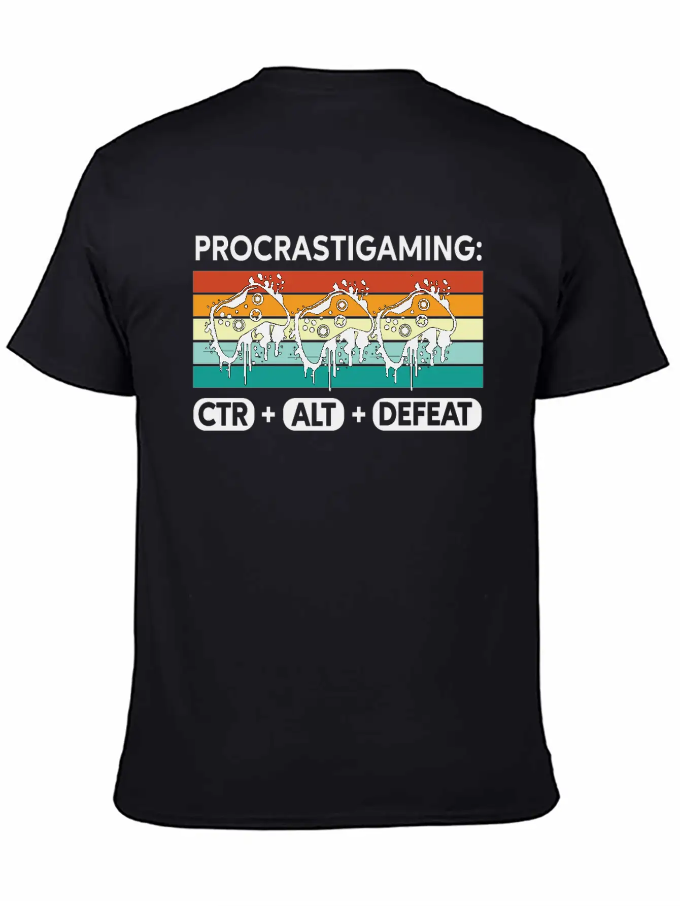Gamer Procrastigaming CTR Alt Defeat Gaming Stylish Everyday T-Shirt – Unisex Basic Cotton Tee