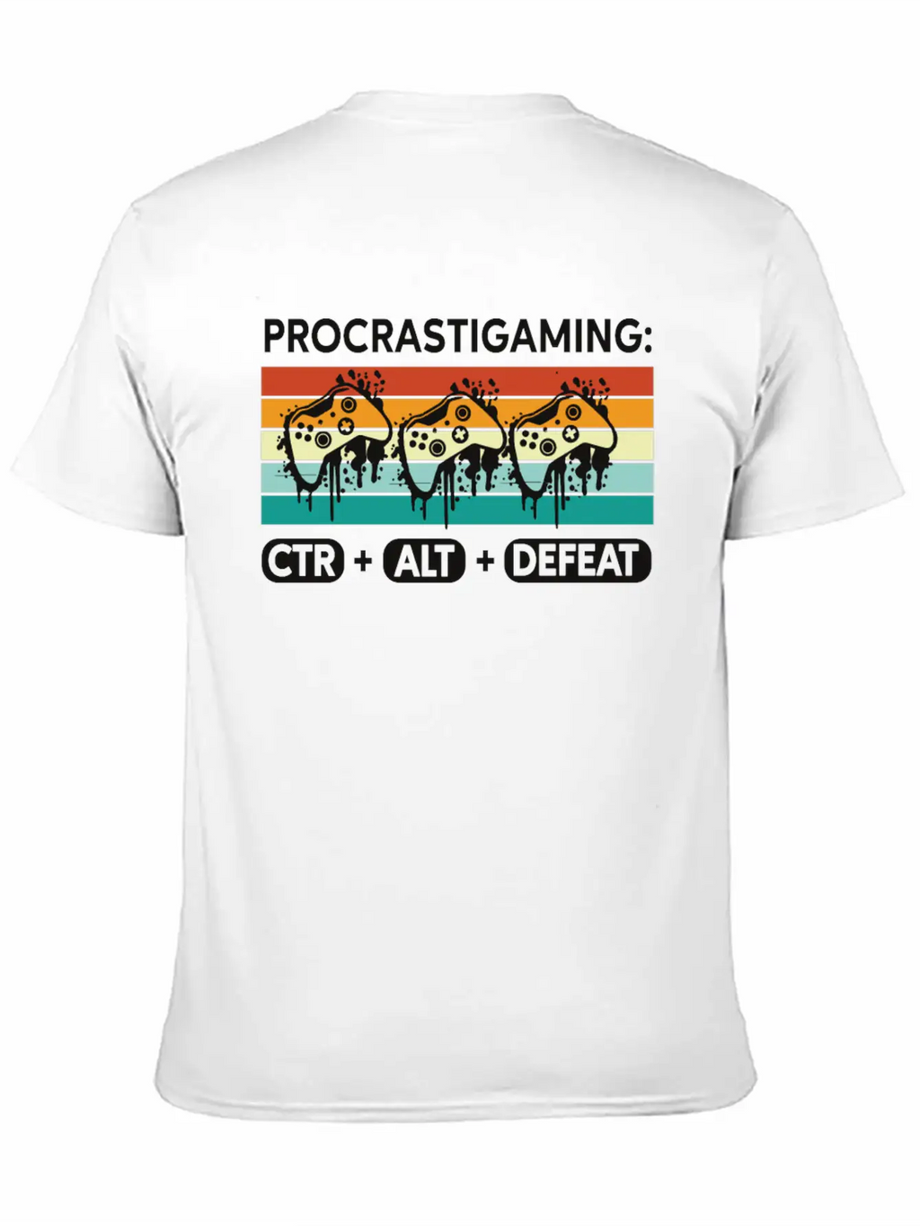 Gamer Procrastigaming CTR Alt Defeat Gaming Stylish Everyday T-Shirt – Unisex Basic Cotton Tee