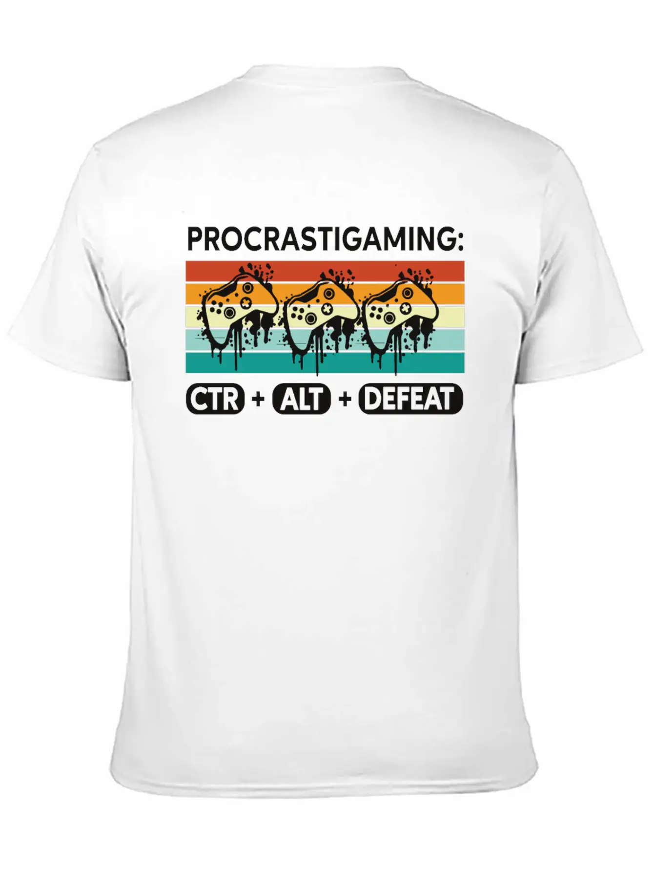 Gamer Procrastigaming CTR Alt Defeat Gaming Stylish Everyday T-Shirt – Unisex Basic Cotton Tee