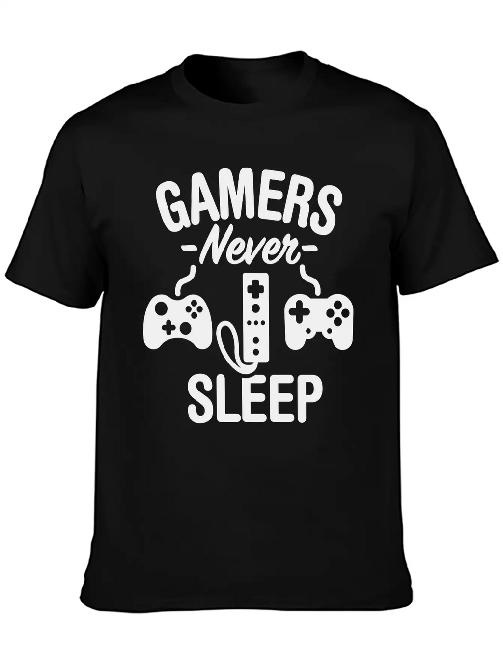 Gamers Never Sleep Casual Graphic T-Shirt – Simple And Comfortable Daily Wear