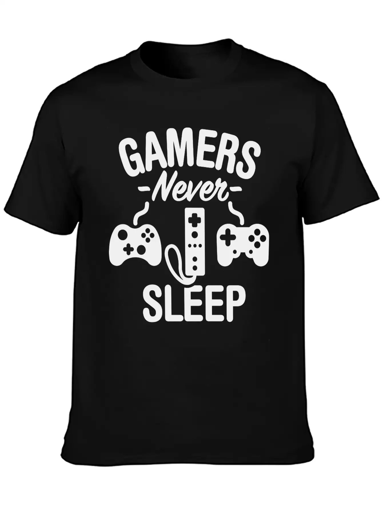 Gamers Never Sleep Casual Graphic T-Shirt – Simple And Comfortable Daily Wear