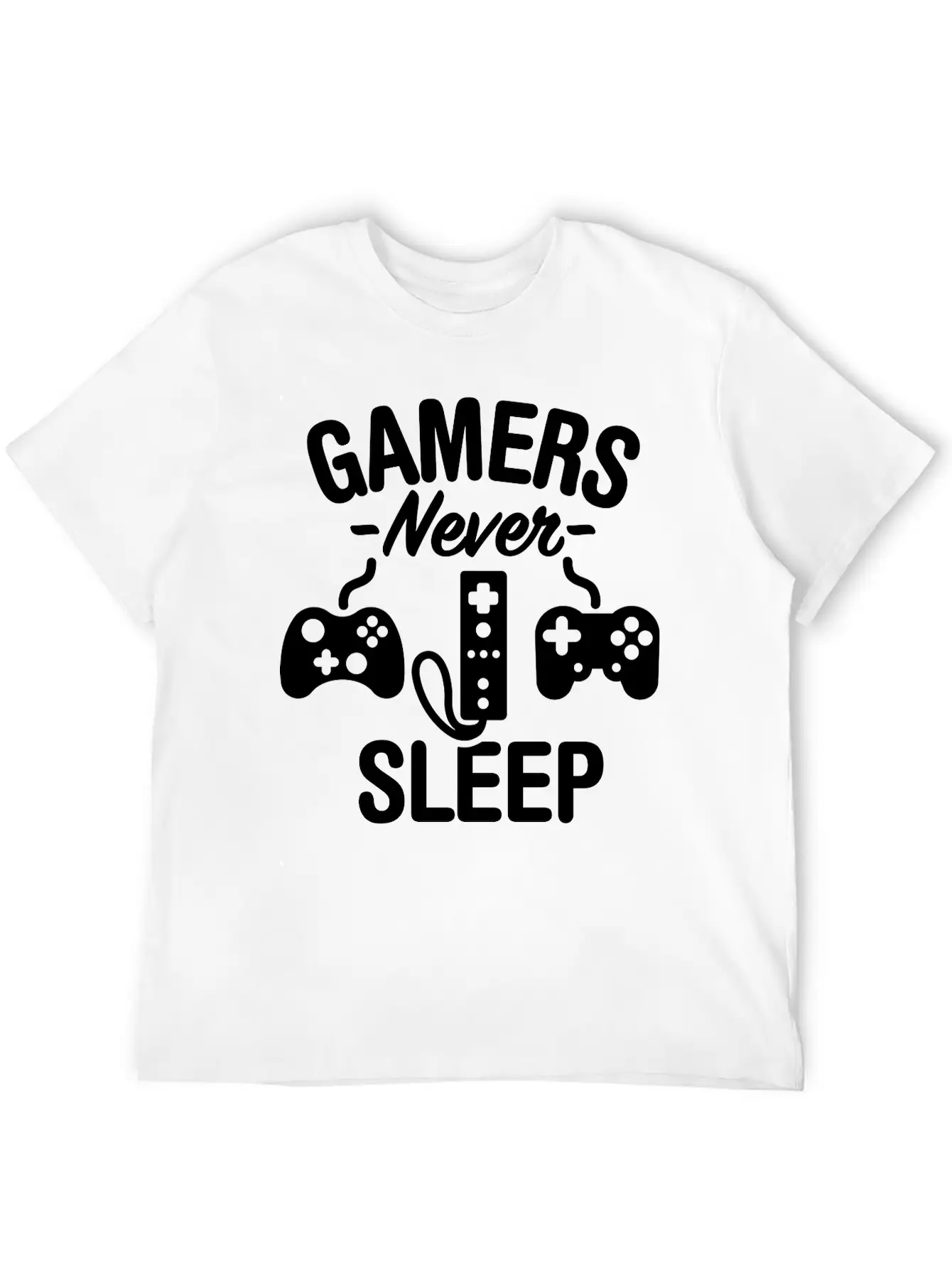 Gamers Never Sleep Casual Graphic T-Shirt – Simple And Comfortable Daily Wear