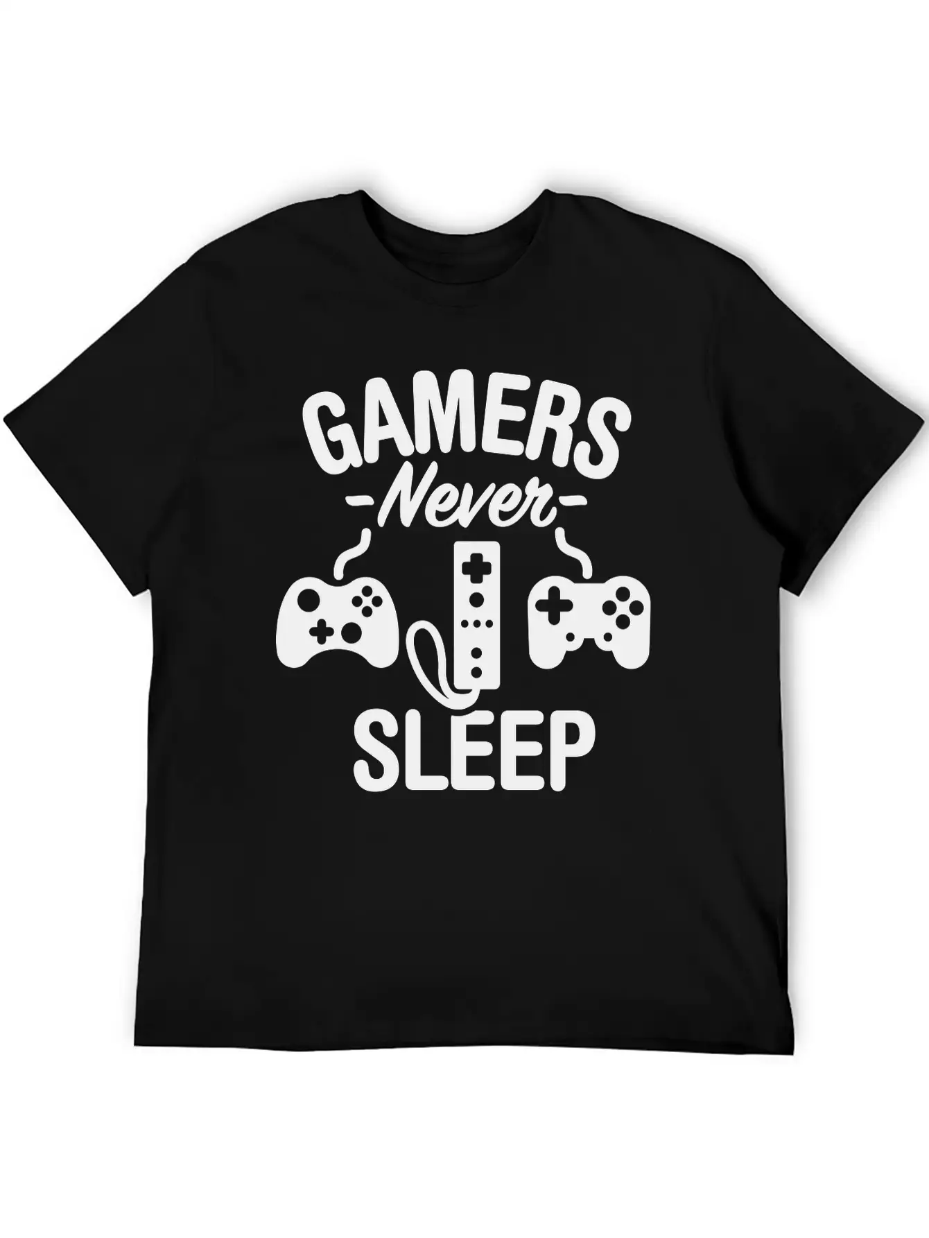 Gamers Never Sleep Casual Graphic T-Shirt – Simple And Comfortable Daily Wear