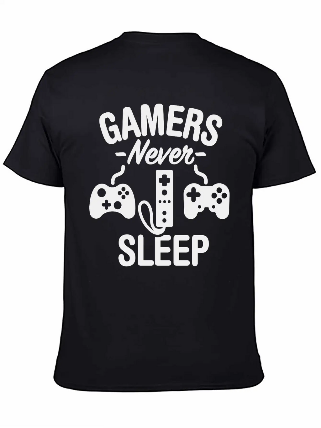 Gamers Never Sleep Casual Graphic T-Shirt – Simple And Comfortable Daily Wear