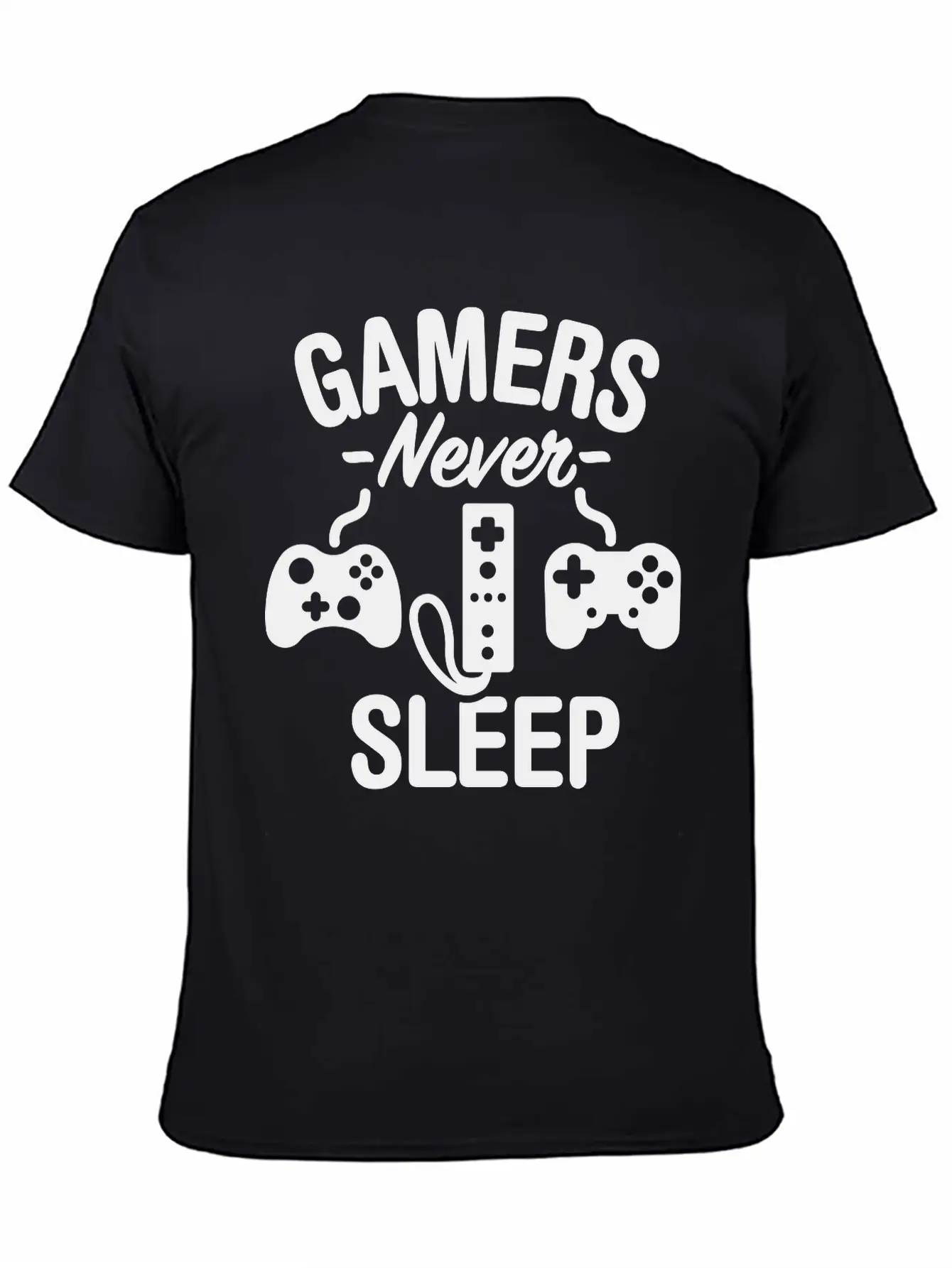 Gamers Never Sleep Casual Graphic T-Shirt – Simple And Comfortable Daily Wear