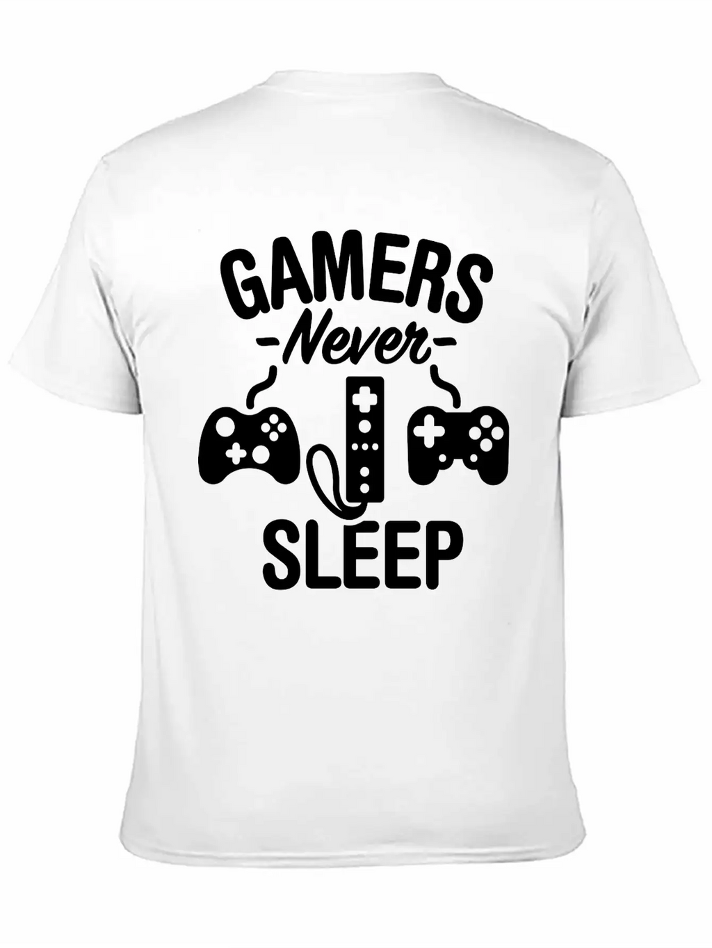 Gamers Never Sleep Casual Graphic T-Shirt – Simple And Comfortable Daily Wear