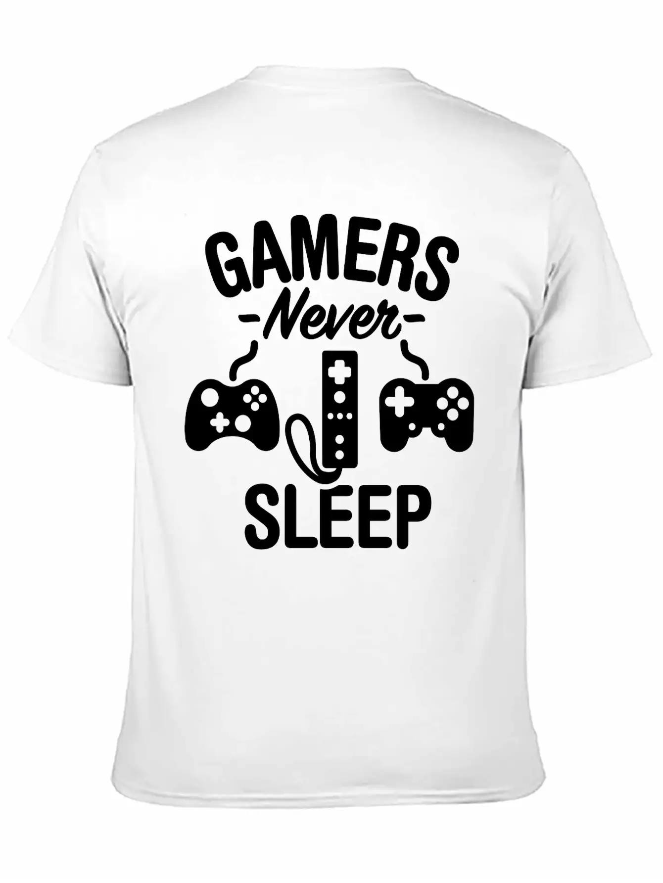 Gamers Never Sleep Casual Graphic T-Shirt – Simple And Comfortable Daily Wear