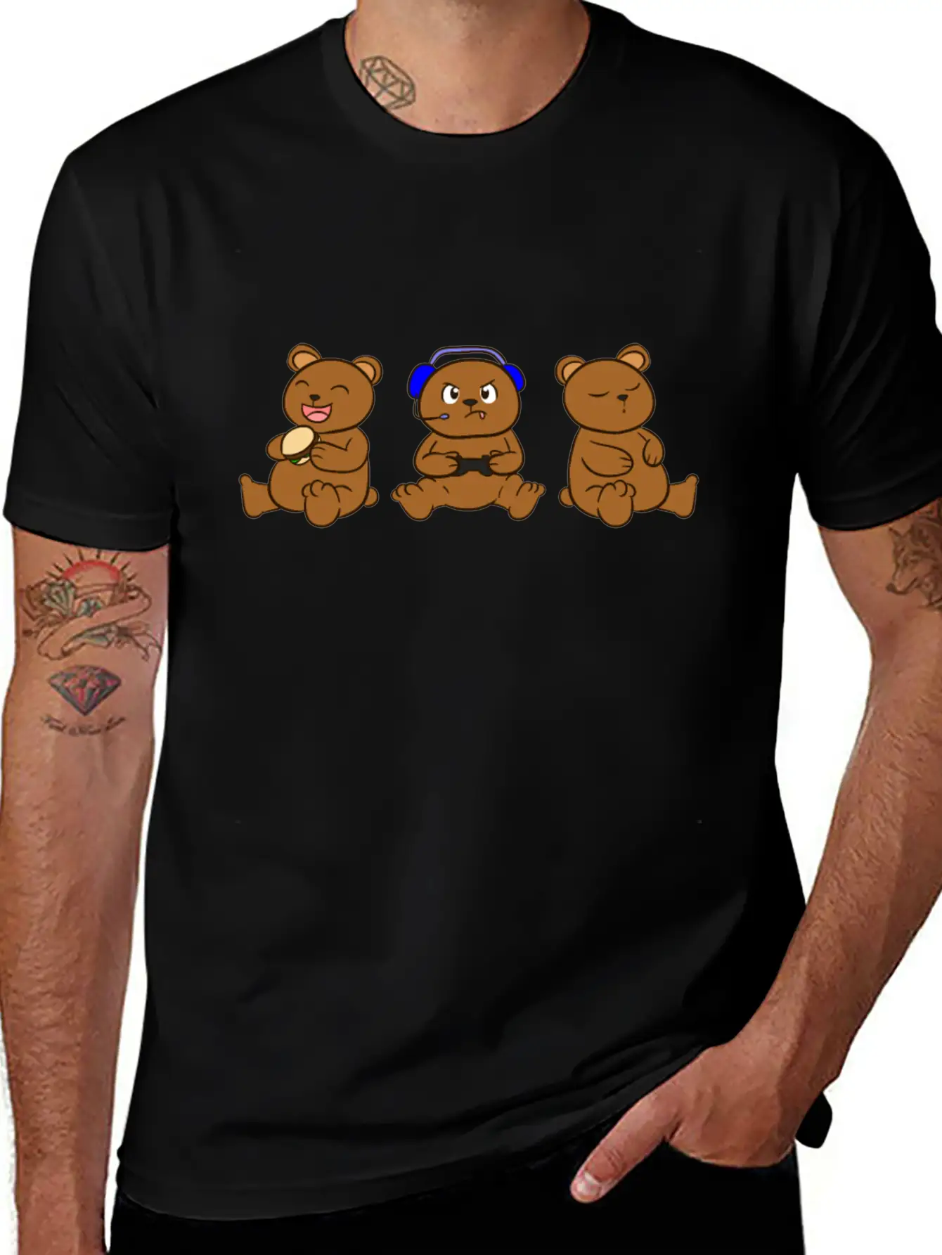 Gaming Bear Gamer Boys Unisex Casual T-Shirt – Clean Design For Daily Comfort