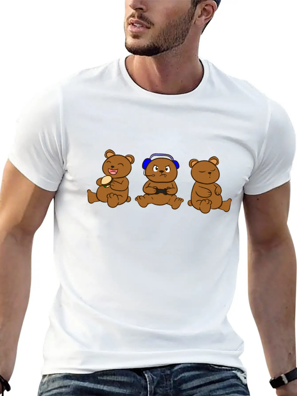 Gaming Bear Gamer Boys Unisex Casual T-Shirt – Clean Design For Daily Comfort