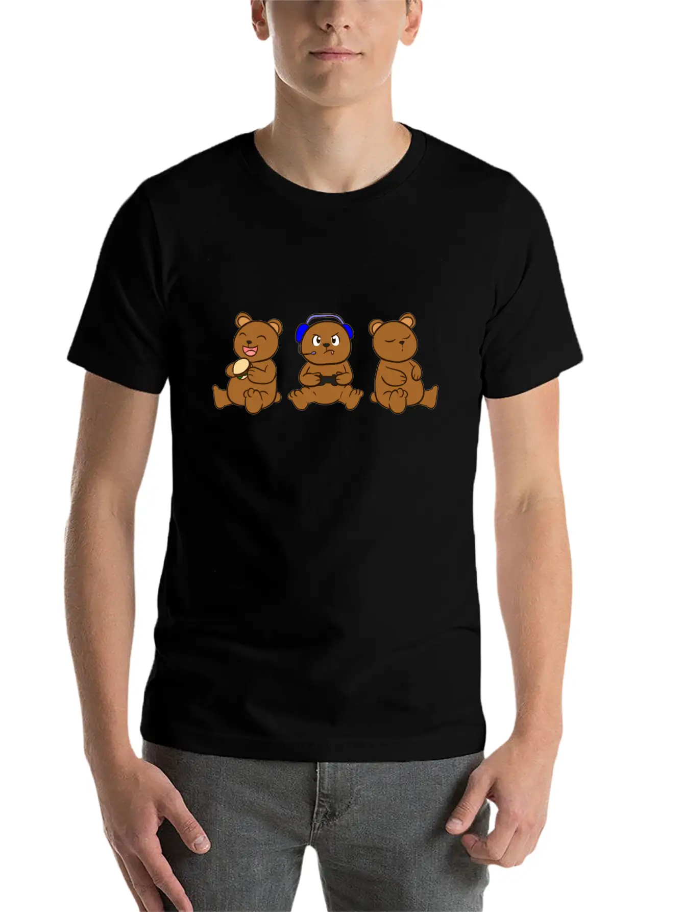 Gaming Bear Gamer Boys Unisex Casual T-Shirt – Clean Design For Daily Comfort