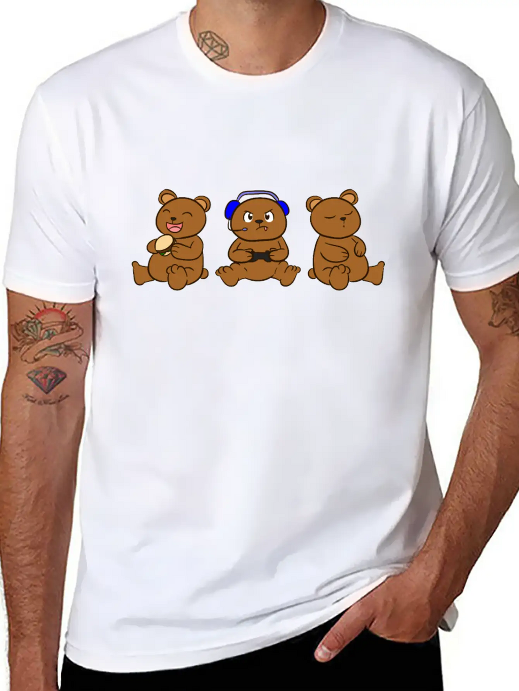 Gaming Bear Gamer Boys Unisex Casual T-Shirt – Clean Design For Daily Comfort