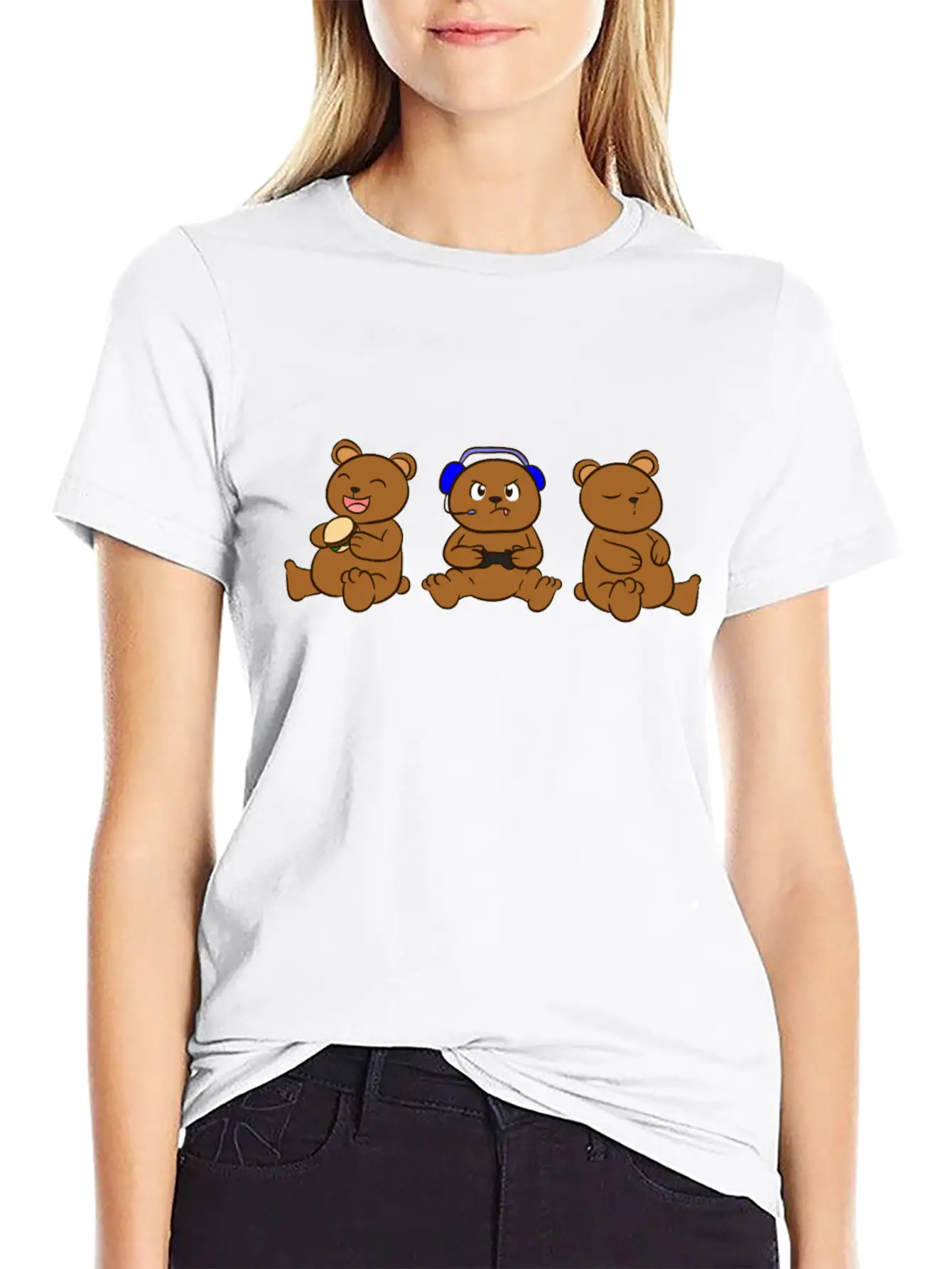 Gaming Bear Gamer Boys Unisex Casual T-Shirt – Clean Design For Daily Comfort