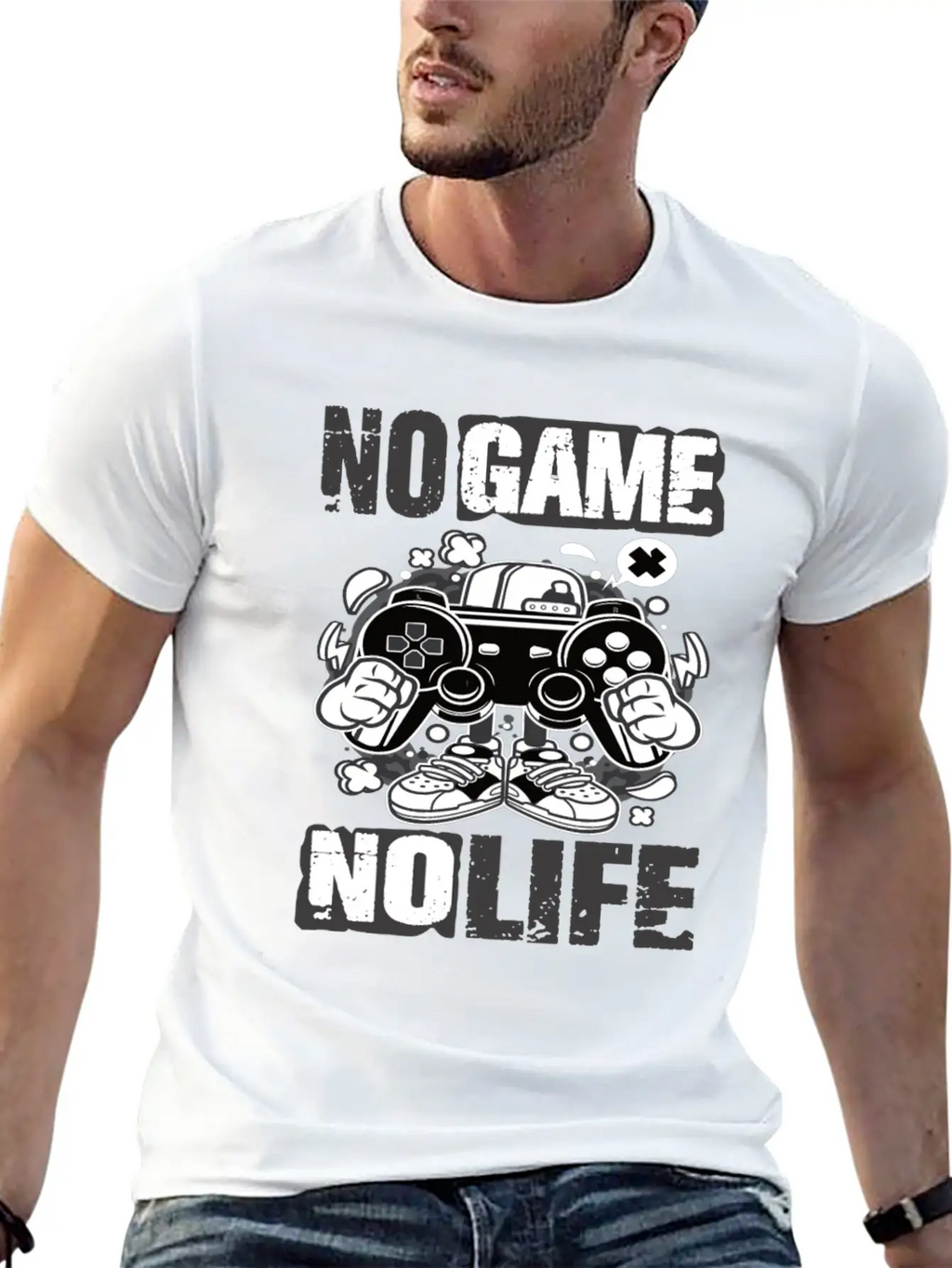 Gaming No Game No Life Gamer Unisex Short Sleeve Soft Cotton T-Shirt – Casual Everyday Wear